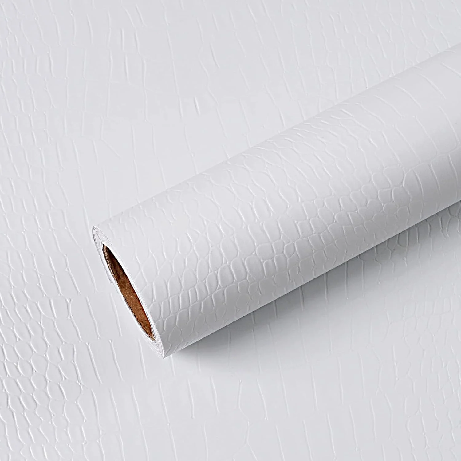 کاغذ دیواری سفید طرح چرم کروکودیل VEELIKE، ضد آب، خود چسب، قابل جابجایی، مناسب کابینت، اتاق خواب، کشو، کمد، تاج تخت، کانتر، 40cm×300cm