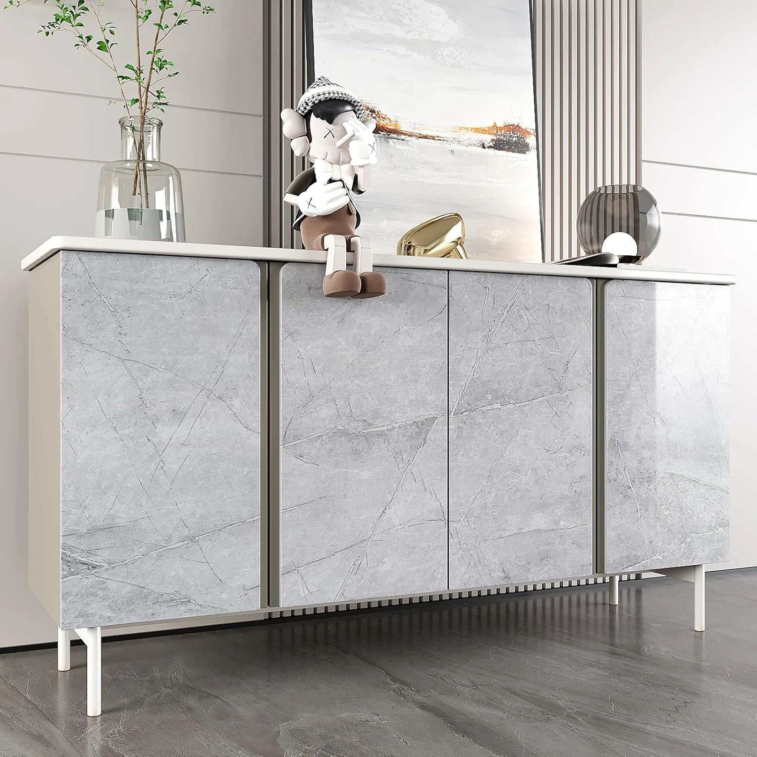 کاغذ دیواری طرح مرمر VEELIKE، برچسب خود چسب، ضد آب، وینیل خاکستری طرح مرمر، کاغذ دیواری قابل جابجایی 40x300 سانتی متر، ضخیم و براق برای دیوارها، مبلمان، پیشخوان کاغذ دیواری طرح مرمر VEELIKE، برچسب خود چسب، ضد آب، وینیل خاکستری طرح مرمر، کاغذ دیواری قابل جابجایی 40x300 سانتی متر، ضخیم و براق برای دیوارها، مبلمان، پیشخوان