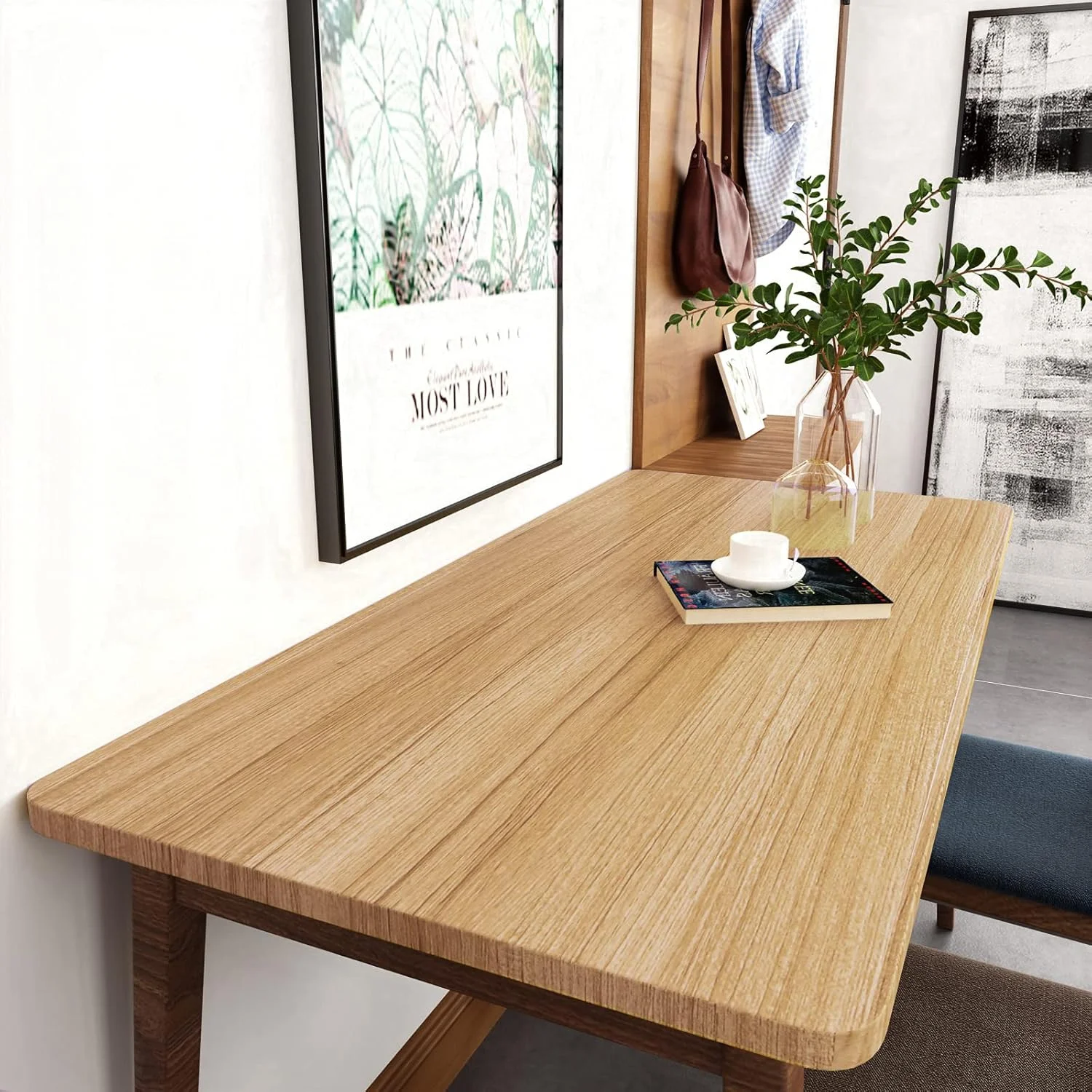 کاغذ دیواری طرح چوب قهوه ای ضد آب VEELIKE، رول برچسبی خود چسب طرح چوب، روکش دیوار تزئینی برای کابینت، پیشخوان، مبلمان، اتاق خواب - 40cmx3m