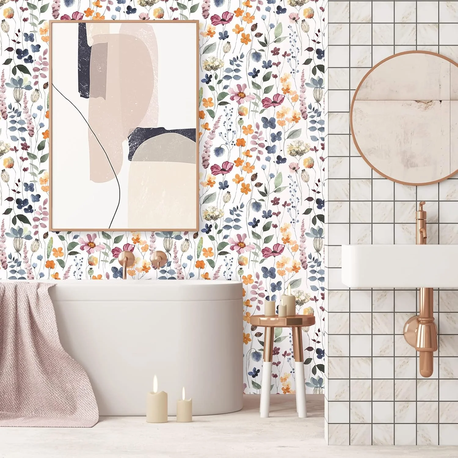 کاغذ دیواری طرح گل های وحشی آبرنگی بوهو ویلیک - پوستر دیواری گلدار خود چسب، کاغذ دیواری وینیل ضد آب و قابل جابجایی با طرح گل های گیاهی قدیمی برای اتاق خواب کاغذ دیواری طرح گل های وحشی آبرنگی بوهو ویلیک - پوستر دیواری گلدار خود چسب، کاغذ دیواری وینیل ضد آب و قابل جابجایی با طرح گل های گیاهی قدیمی برای اتاق خواب