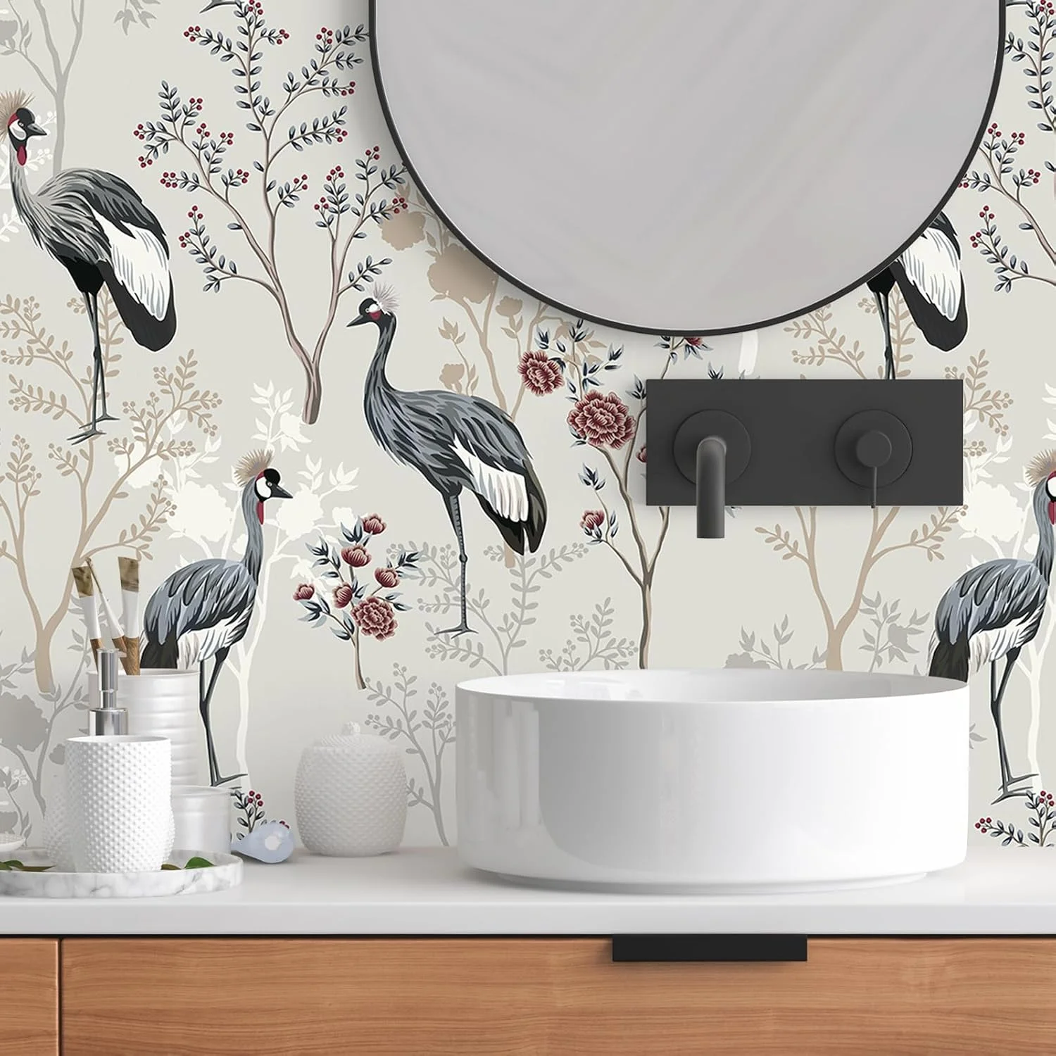 کاغذ دیواری ضد آب طرح گل چسبی VEELIKE - کاغذ دیواری طرح گل زیبا با قابلیت چسبندگی خودکار برای دکوراسیون منزل، اتاق خواب، حمام، نصب و تمیز کردن آسان، 44.5 سانتی متر × 300 سانتی متر کاغذ دیواری ضد آب طرح گل چسبی VEELIKE - کاغذ دیواری طرح گل زیبا با قابلیت چسبندگی خودکار برای دکوراسیون منزل، اتاق خواب، حمام، نصب و تمیز کردن آسان، 44.5 سانتی متر × 300 سانتی متر