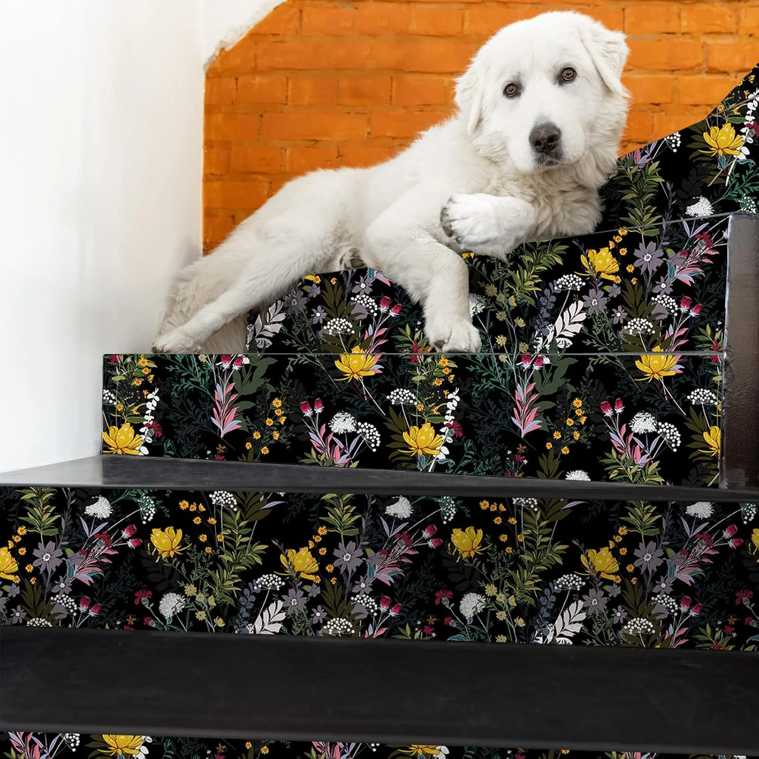 کاغذ دیواری خود چسب طرح گل مشکی ویلیک، ضد آب، ضد خش، دکوراسیون وینتیج، مناسب اتاق کودک، آپارتمان، و اتاق لباسشویی، 44.5x300 سانتی متر