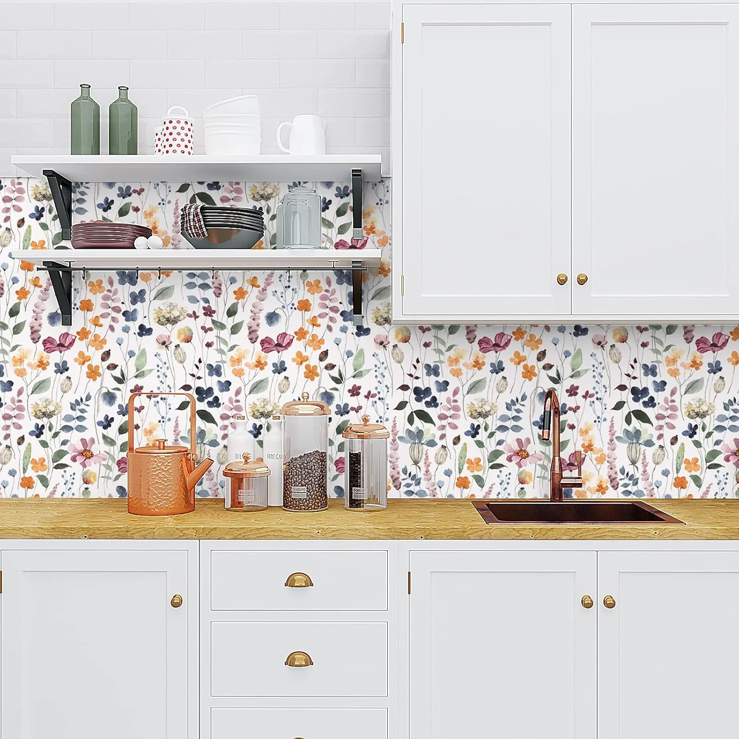 کاغذ دیواری طرح گل های وحشی آبرنگی بوهو ویلیک - پوستر دیواری گلدار خود چسب، کاغذ دیواری وینیل ضد آب و قابل جابجایی با طرح گل های گیاهی قدیمی برای اتاق خواب کاغذ دیواری طرح گل های وحشی آبرنگی بوهو ویلیک - پوستر دیواری گلدار خود چسب، کاغذ دیواری وینیل ضد آب و قابل جابجایی با طرح گل های گیاهی قدیمی برای اتاق خواب