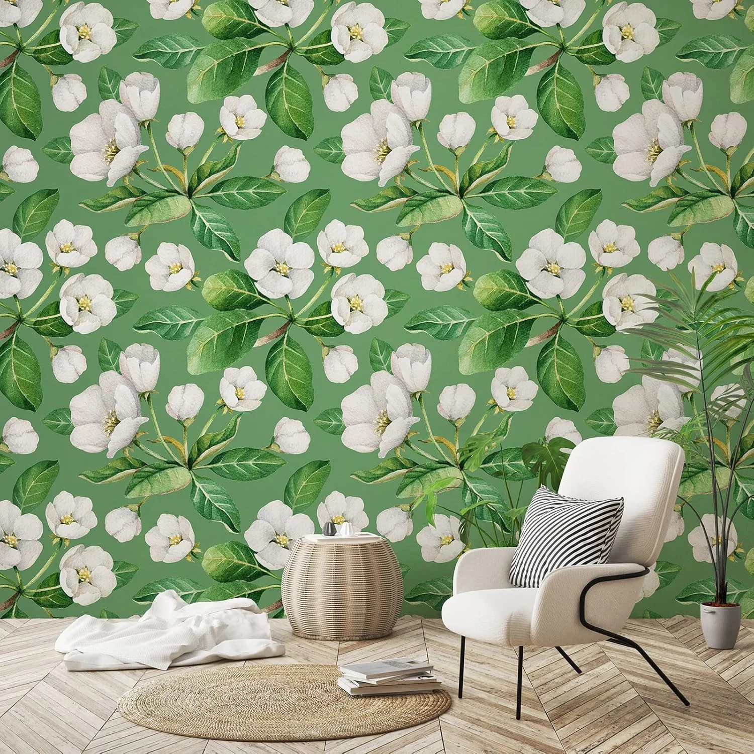 کاغذ دیواری گلدار چسبی CRE8TIVE، طرح های نقاشی شده دیواری، کاغذ خود چسب، کاغذ ضد آب برای آپارتمان، مبلمان، ورودی، کابین، پیشخوان آشپزخانه 61x300 سانتی متر