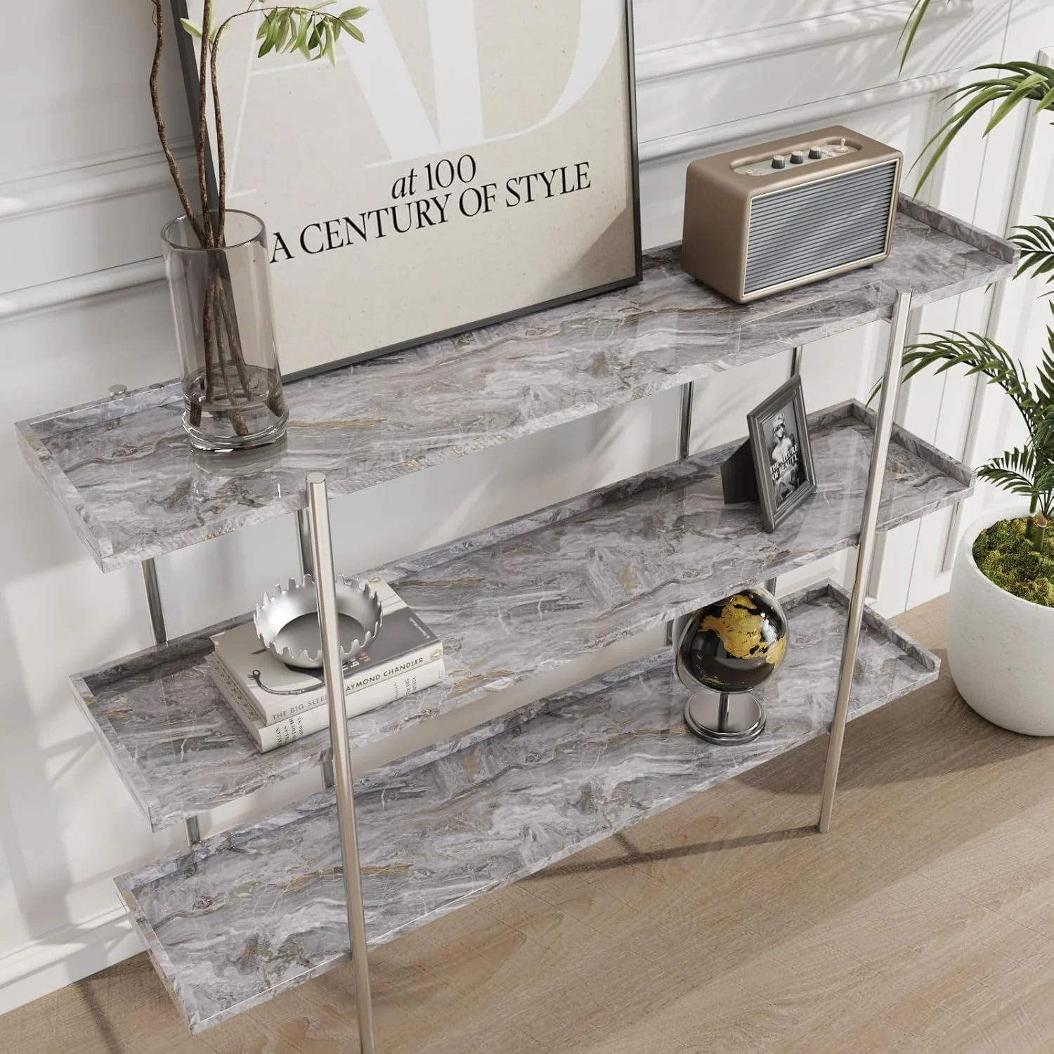 برچسب کاغذ دیواری طرح مرمر مایع خاکستری براق CRE8TIVE، روکش خود چسب برای سطوح ضد آب و مقاوم در برابر روغن، فیلم وینیل برای کابینت آشپزخانه، دیوار حمام، مبلمان، 30 در 200 سانتی متر برچسب کاغذ دیواری طرح مرمر مایع خاکستری براق CRE8TIVE، روکش خود چسب برای سطوح ضد آب و مقاوم در برابر روغن، فیلم وینیل برای کابینت آشپزخانه، دیوار حمام، مبلمان، 30 در 200 سانتی متر