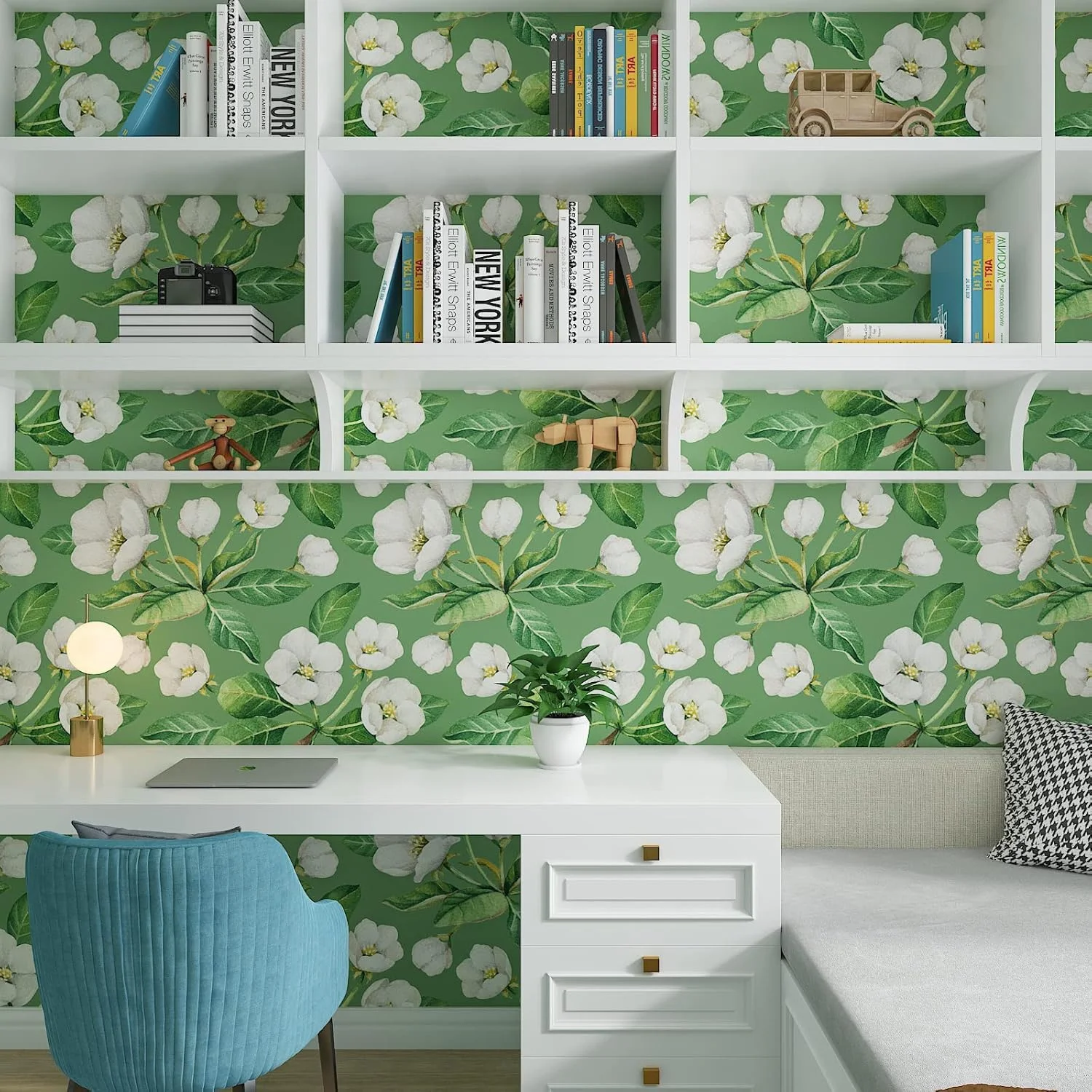 کاغذ دیواری گلدار چسبی CRE8TIVE، طرح های نقاشی شده دیواری، کاغذ خود چسب، کاغذ ضد آب برای آپارتمان، مبلمان، ورودی، کابین، پیشخوان آشپزخانه 61x300 سانتی متر