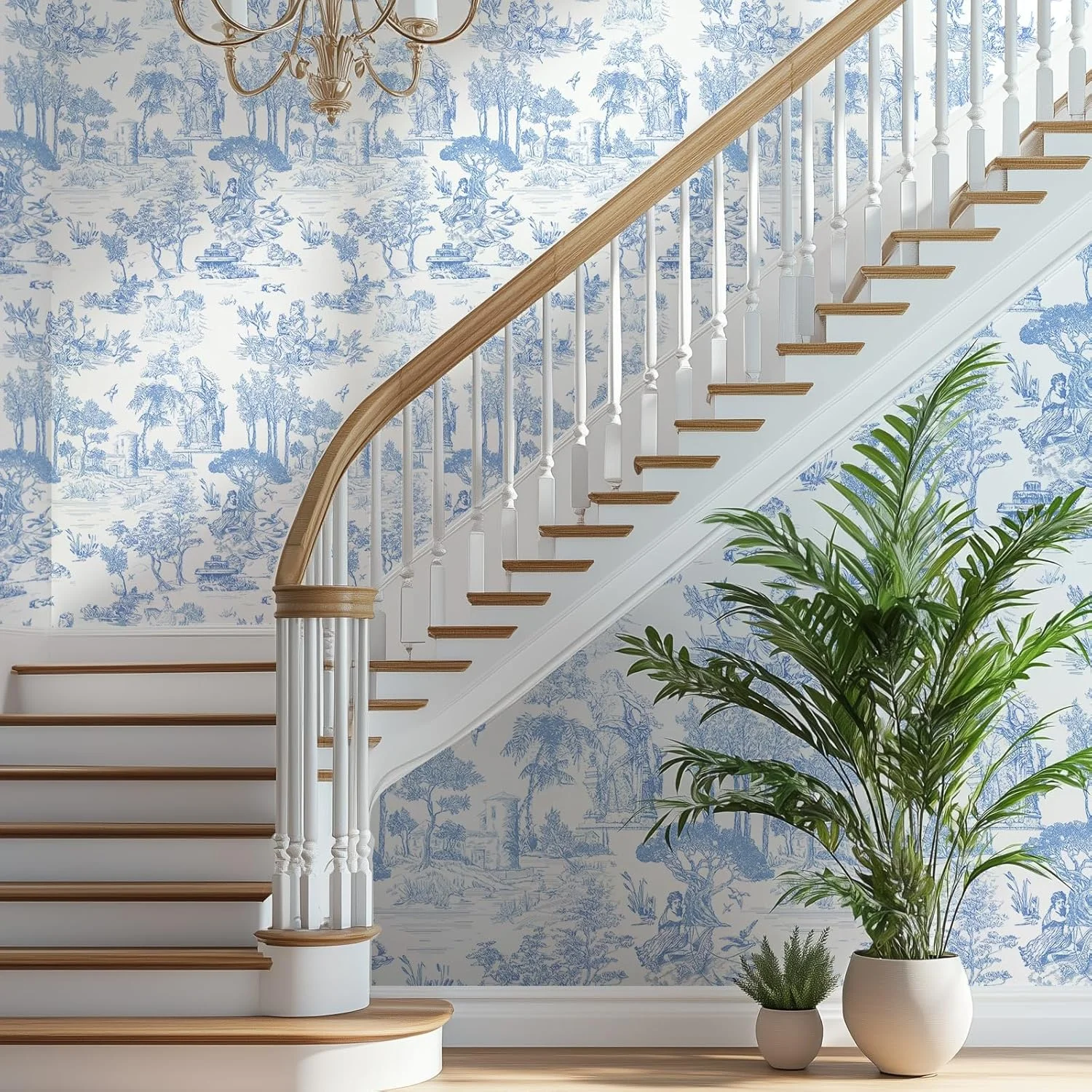 کاغذ دیواری طرح تولی ونمر، 45 در 300 سانتی متر، کاغذ دیواری آبی و سفید پوست و چسبنده، کاغذ دیواری تولی د جوی، کاغذ دیواری طرح قدیمی فرانسوی برای اتاق خواب، دیوارها، پس زمینه، کابینت، دکوراسیون منزل