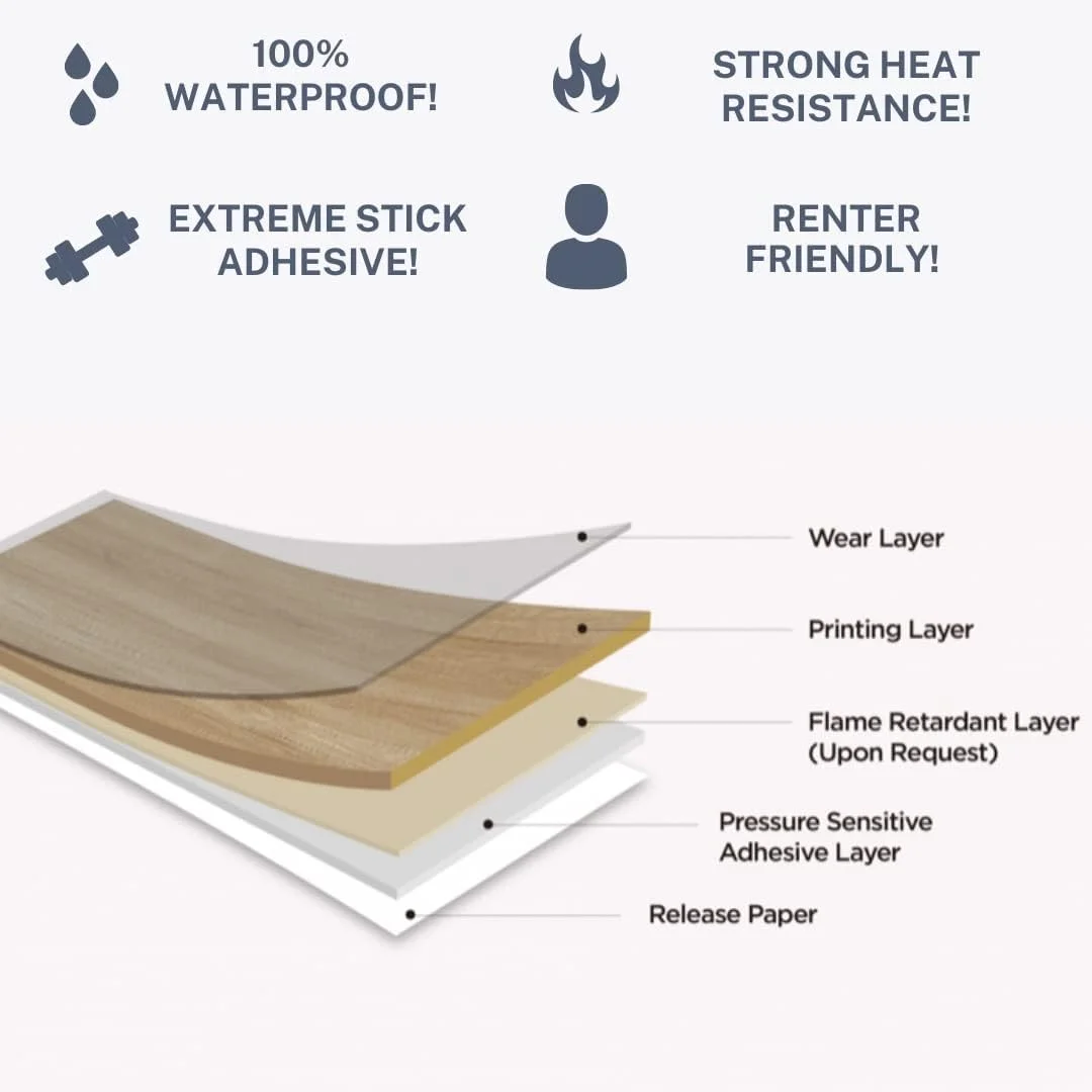 برچسب بافت چوب درخت زبان گنجشک برای بازسازی کف حمام، آشپزخانه، و اتاق نشیمن، نصب آسان (40cm x 200cm) برچسب بافت چوب درخت زبان گنجشک برای بازسازی کف حمام، آشپزخانه، و اتاق نشیمن، نصب آسان (40cm x 200cm)