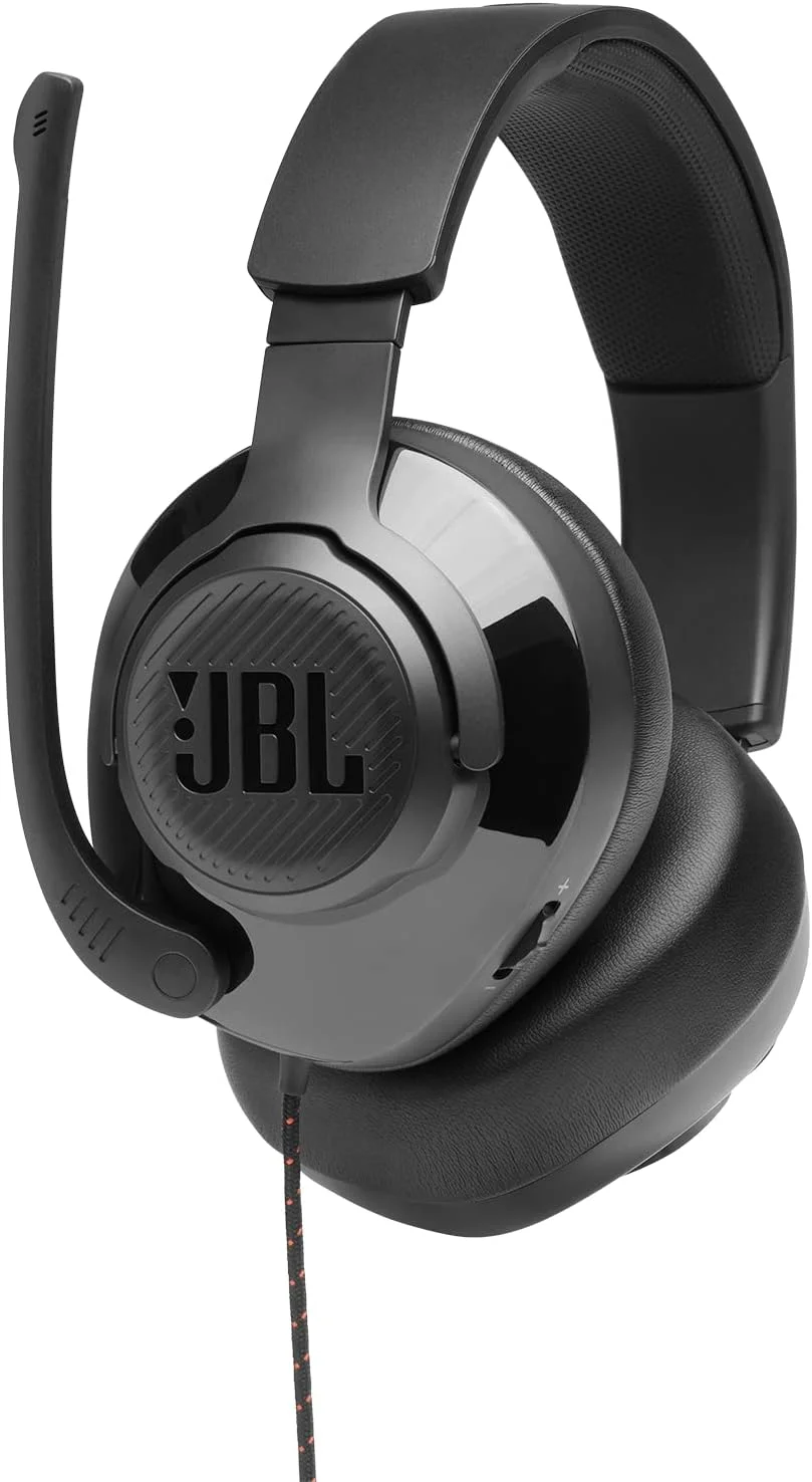 هدفون گیمینگ سیمی JBL Quantum 300 با میکروفون چرخشی با تمرکز بر صدا، صدای فضایی واقع‌گرایانه QuantumSURROUND، سبک وزن، راحتی فوم حافظه‌دار، سازگار با رایانه شخصی و کنسول‌ها - مشکی