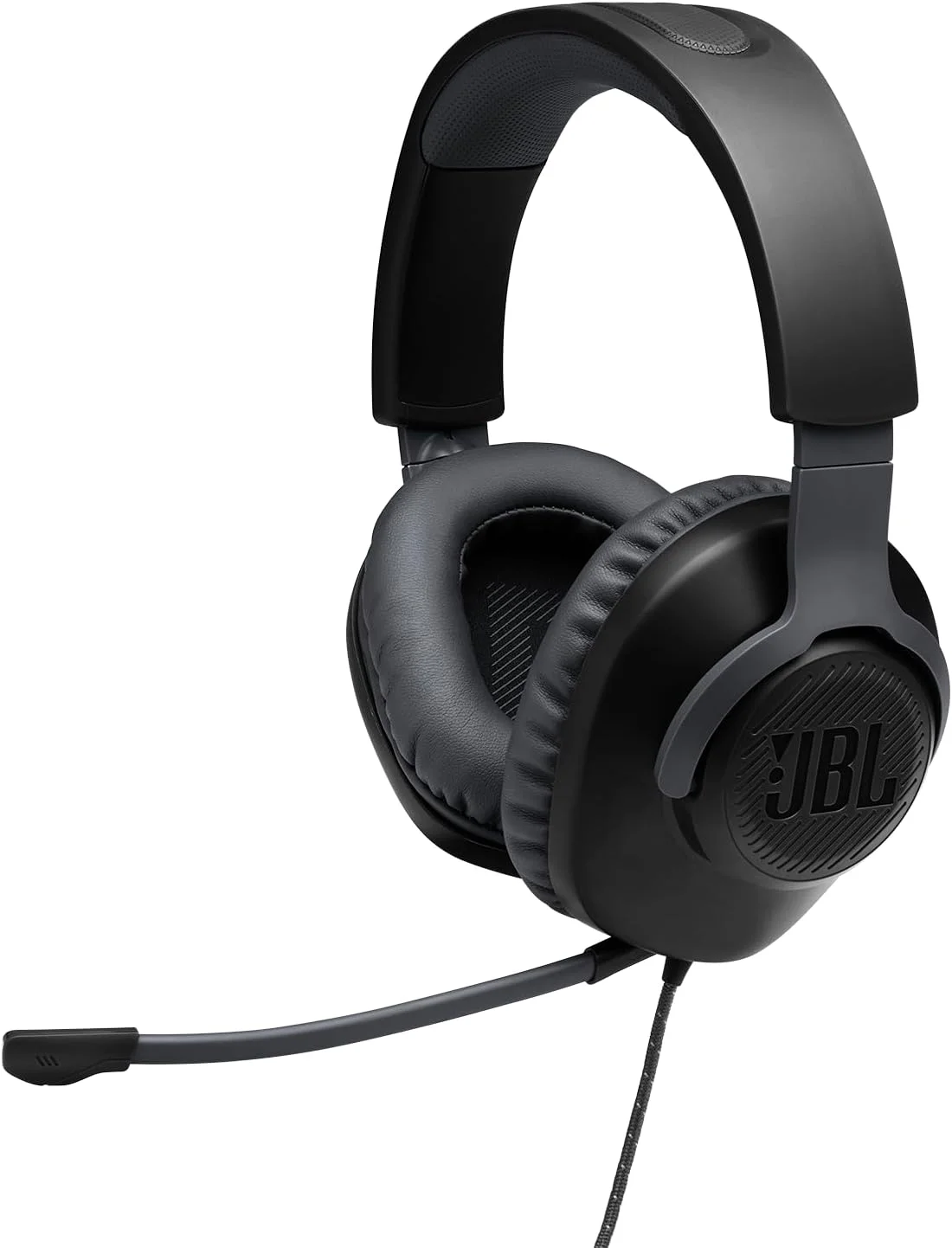 هدست گیمینگ سیمی دور گوشی JBL Quantum 100 با میکروفون بوم متمرکز بر صدا قابل جدا شدن، QuantumSOUND Signature، هدبند سبک وزن، بالشتک گوشی مموری فوم، سازگار با رایانه شخصی و کنسول بازی - مشکی هدست گیمینگ سیمی دور گوشی JBL Quantum 100 با میکروفون بوم متمرکز بر صدا قابل جدا شدن، QuantumSOUND Signature، هدبند سبک وزن، بالشتک گوشی مموری فوم، سازگار با رایانه شخصی و کنسول بازی - مشکی