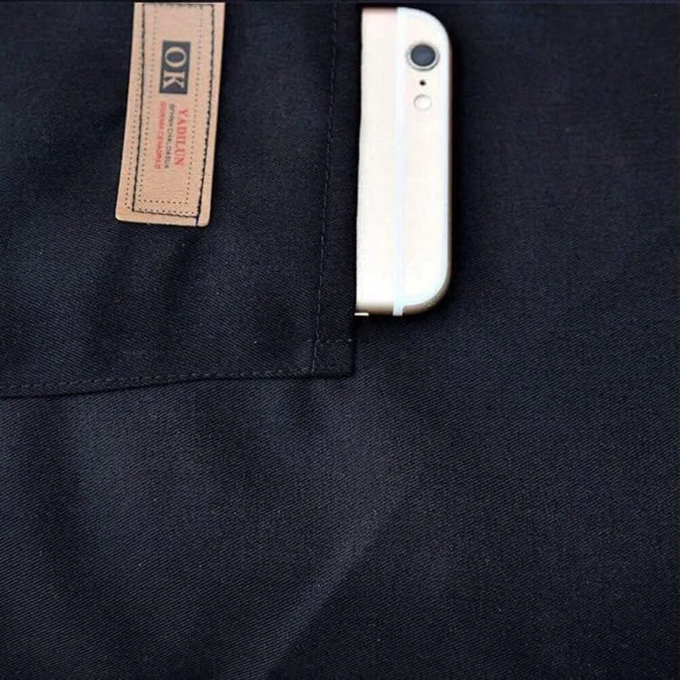 پیش بند آشپزی قابل تنظیم ضد آب نرم پنبه ای و کتانی با جیب مناسب برای رستوران، کافی شاپ و باریستا (مشکی) - مناسب آقایان و بانوان پیش بند آشپزی قابل تنظیم ضد آب نرم پنبه ای و کتانی با جیب مناسب برای رستوران، کافی شاپ و باریستا (مشکی) - مناسب آقایان و بانوان