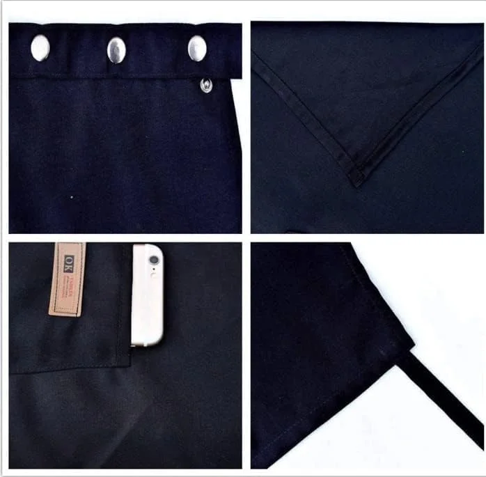 پیش بند آشپزی قابل تنظیم ضد آب نرم پنبه ای و کتانی با جیب مناسب برای رستوران، کافی شاپ و باریستا (مشکی) - مناسب آقایان و بانوان پیش بند آشپزی قابل تنظیم ضد آب نرم پنبه ای و کتانی با جیب مناسب برای رستوران، کافی شاپ و باریستا (مشکی) - مناسب آقایان و بانوان