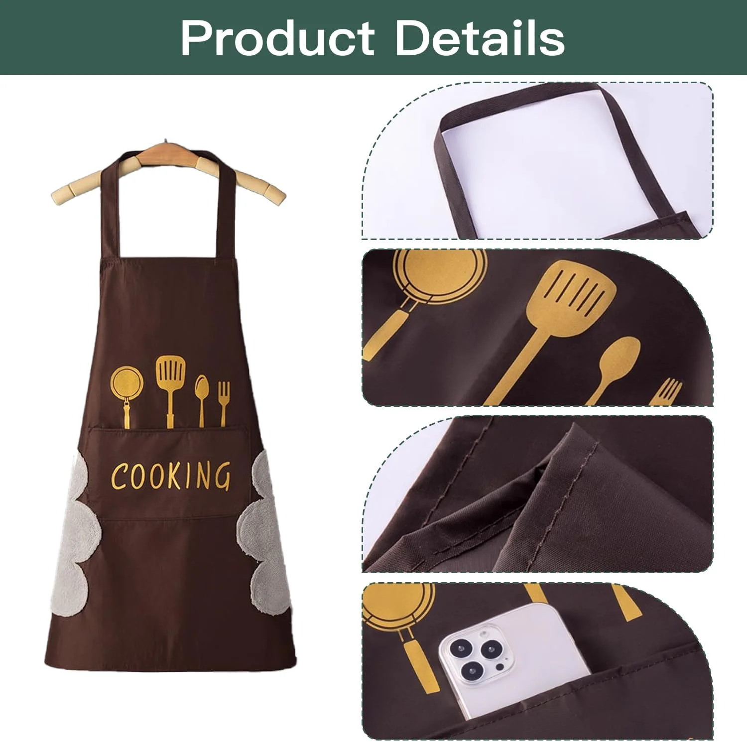 ست 3 عددی پیش بند آشپزخانه ضد آب با جیب - ست پیش بند آشپزی ضد روغن با حوله های دستمال مرطوب، پیش بند آشپزی قابل تنظیم برای زنان و مردان، برای خانه، باربیکیو، رستوران، استفاده در کافه ست 3 عددی پیش بند آشپزخانه ضد آب با جیب - ست پیش بند آشپزی ضد روغن با حوله های دستمال مرطوب، پیش بند آشپزی قابل تنظیم برای زنان و مردان، برای خانه، باربیکیو، رستوران، استفاده در کافه