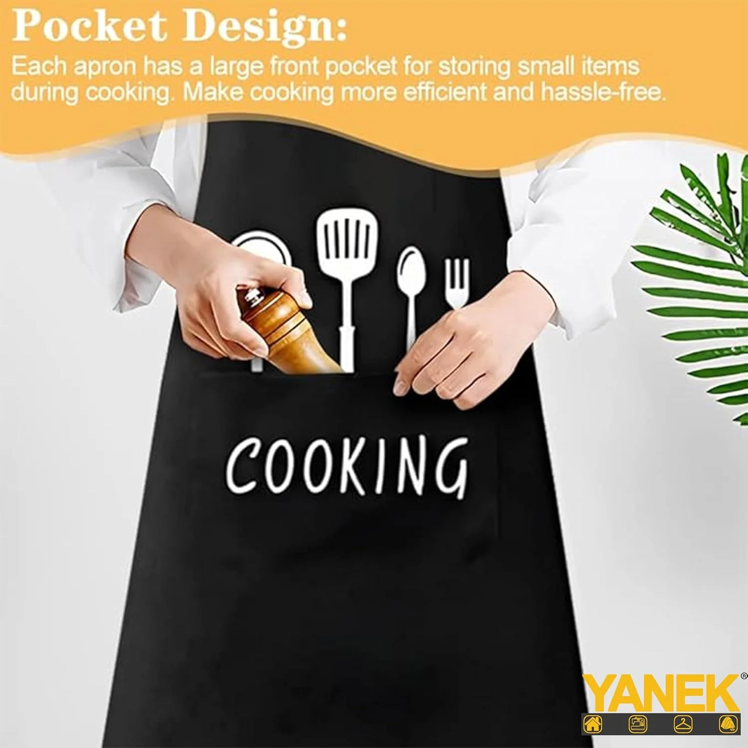 ست 2 عددی پیش بند آشپزخانه قابل تنظیم یانک با جیب - ضد آب و ضد روغن، مناسب برای پخت و پز، شیرینی پزی، کباب کردن و مصارف خانگی (سفید، مشکی) ست 2 عددی پیش بند آشپزخانه قابل تنظیم یانک با جیب - ضد آب و ضد روغن، مناسب برای پخت و پز، شیرینی پزی، کباب کردن و مصارف خانگی (سفید، مشکی)