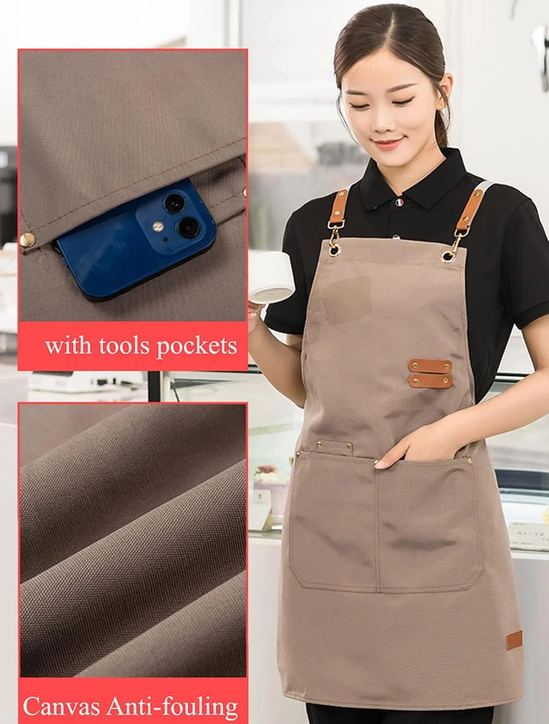 پیش بند آشپزی Beauenty، پیش بند ضربدری کتان با جیب های بزرگ برای زنان و مردان، پیش بند آشپزی قابل تنظیم و بادوام، پیش بند کار ضد آب برای آشپزی، پخت و باغبانی پیش بند آشپزی Beauenty، پیش بند ضربدری کتان با جیب های بزرگ برای زنان و مردان، پیش بند آشپزی قابل تنظیم و بادوام، پیش بند کار ضد آب برای آشپزی، پخت و باغبانی