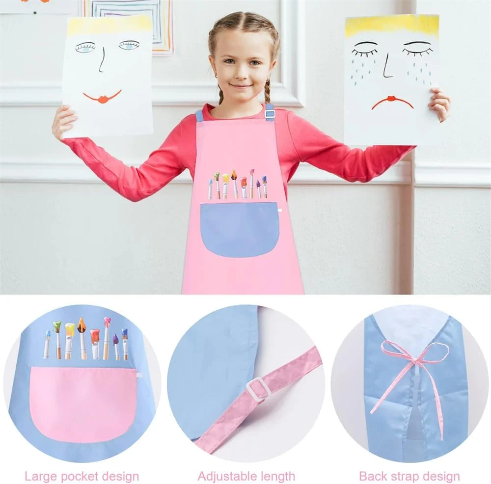 پیش بند کودکانه آزونی، بسته 2 عددی پیش بند زیبا برای کودکان، پیش بند آشپزی قابل تنظیم، پیش بند پخت و پز کودک نوپا، پیش بند با جیب، پیش بند پیشبند دخترانه پسرانه برای نقاشی، کاردستی، آشپزی، پخت (صورتی، آبی) پیش بند کودکانه آزونی، بسته 2 عددی پیش بند زیبا برای کودکان، پیش بند آشپزی قابل تنظیم، پیش بند پخت و پز کودک نوپا، پیش بند با جیب، پیش بند پیشبند دخترانه پسرانه برای نقاشی، کاردستی، آشپزی، پخت (صورتی، آبی)