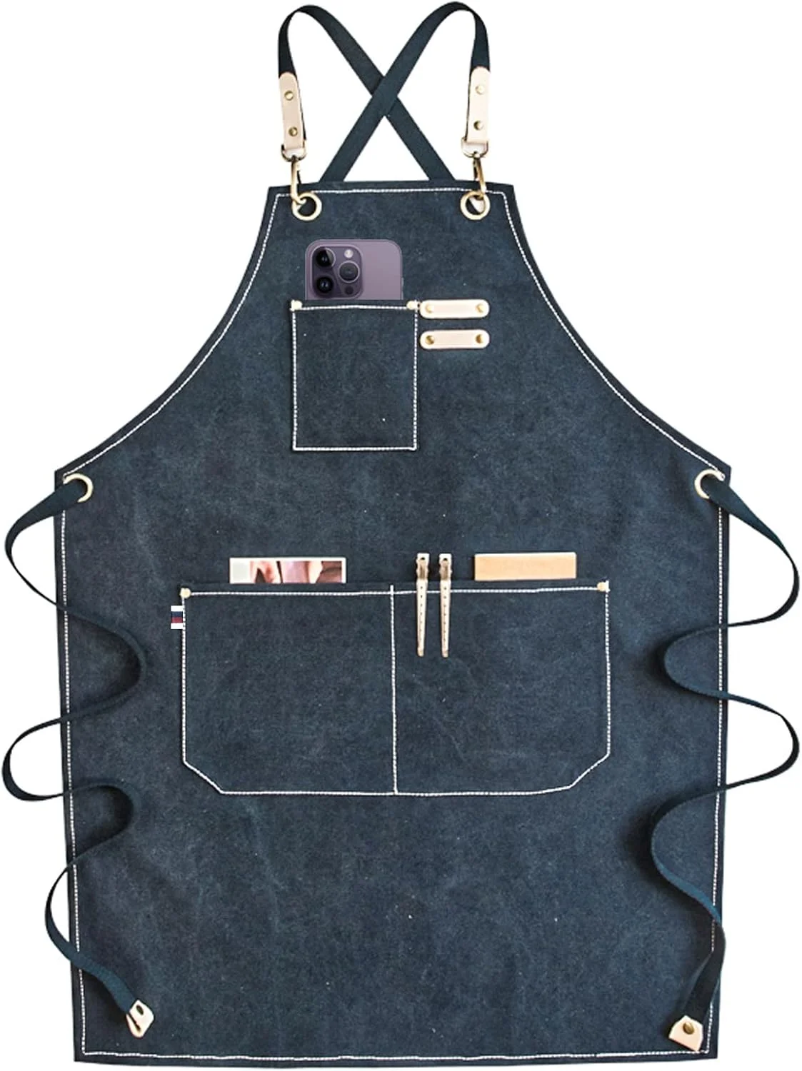 پیش بند آشپزی Carrotez، پیش بند قابل تنظیم با بند ضربدری در پشت از جنس کتان و دارای جیب، مناسب برای خانم ها و آقایان، پیش بند آشپزی و پخت و پز، بند قابل تنظیم و جیب های بزرگ، بوم، M-XXL- سرمه ای پیش بند آشپزی Carrotez، پیش بند قابل تنظیم با بند ضربدری در پشت از جنس کتان و دارای جیب، مناسب برای خانم ها و آقایان، پیش بند آشپزی و پخت و پز، بند قابل تنظیم و جیب های بزرگ، بوم، M-XXL- سرمه ای