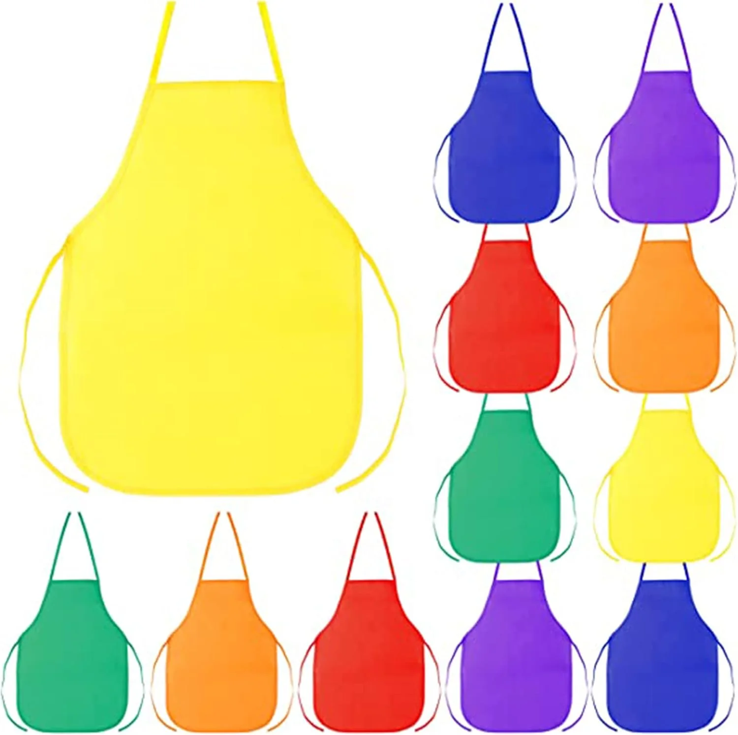 پیشبند پارچه ای هنرمندان کودکانه رنگارنگ - مجموعه 12 عددی در 6 رنگ زنده برای نقاشی و کاردستی سرگرم کننده در آشپزخانه، کلاس و رویدادهای اجتماعی! پیشبند پارچه ای هنرمندان کودکانه رنگارنگ - مجموعه 12 عددی در 6 رنگ زنده برای نقاشی و کاردستی سرگرم کننده در آشپزخانه، کلاس و رویدادهای اجتماعی!