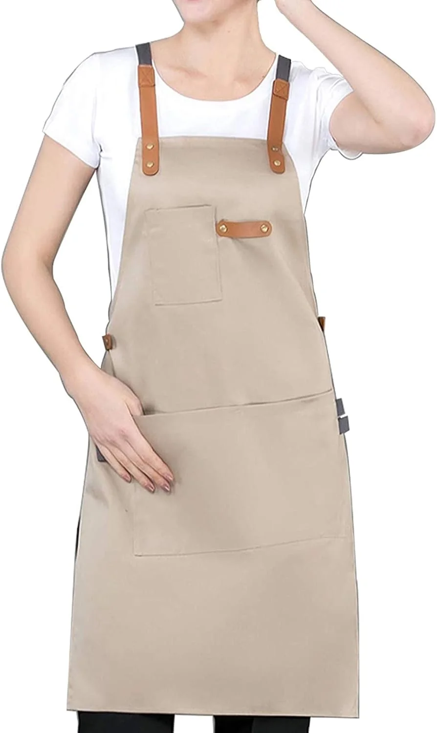 پیش بند آشپزی بوم پنبه ای DELFINO مناسب برای آشپز، آرایشگر، کارگاه، پخت و پز، با بند ضربدری در پشت، دارای جیب، برای زنان و مردان (خاکی) هدیه برای تولد، روز ولنتاین، روز شکرگزاری، کریسمس پیش بند آشپزی بوم پنبه ای DELFINO مناسب برای آشپز، آرایشگر، کارگاه، پخت و پز، با بند ضربدری در پشت، دارای جیب، برای زنان و مردان (خاکی) هدیه برای تولد، روز ولنتاین، روز شکرگزاری، کریسمس