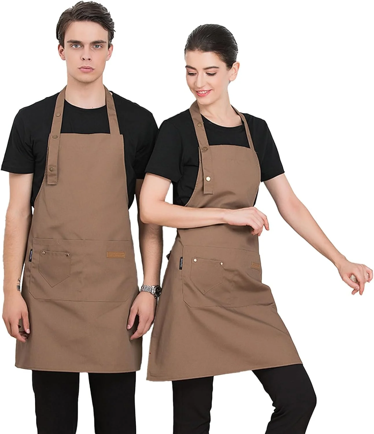پیش بند آشپزی ضربدری پشت برای آقایان و بانوان با جیب، پیش بند کار آشپزی قابل تنظیم از جنس کتان برای آشپزخانه پیش بند آشپزی ضربدری پشت برای آقایان و بانوان با جیب، پیش بند کار آشپزی قابل تنظیم از جنس کتان برای آشپزخانه