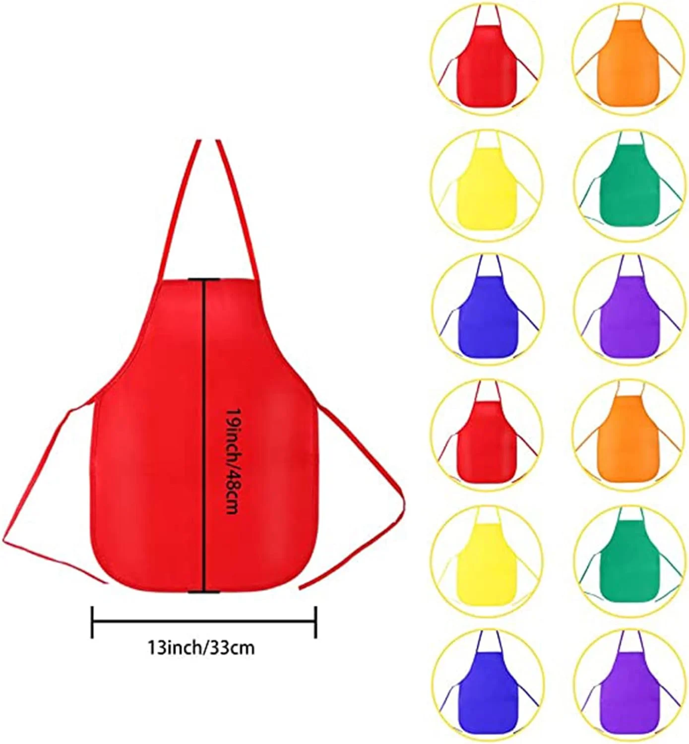 پیشبند پارچه ای هنرمندان کودکانه رنگارنگ - مجموعه 12 عددی در 6 رنگ زنده برای نقاشی و کاردستی سرگرم کننده در آشپزخانه، کلاس و رویدادهای اجتماعی! پیشبند پارچه ای هنرمندان کودکانه رنگارنگ - مجموعه 12 عددی در 6 رنگ زنده برای نقاشی و کاردستی سرگرم کننده در آشپزخانه، کلاس و رویدادهای اجتماعی!