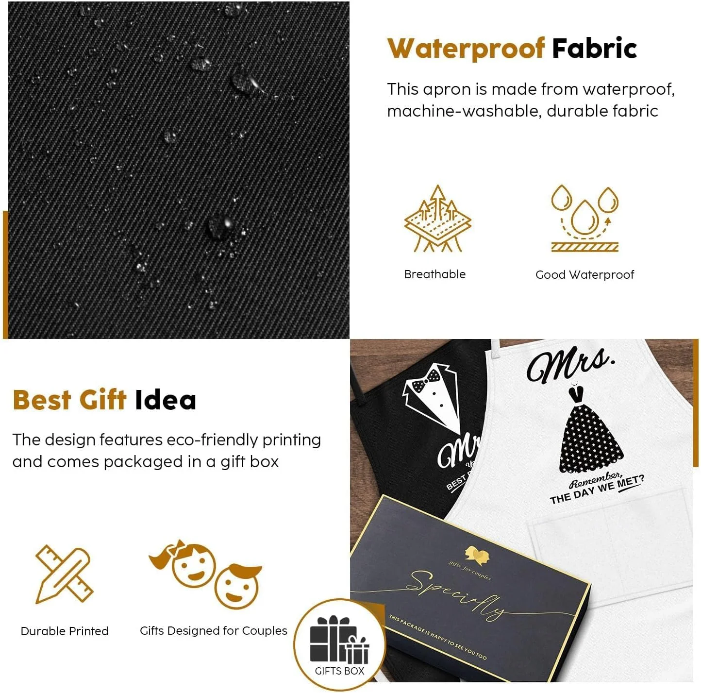 CENXI، پیشبند آشپزی خنده دار، هدیه برای زوج ها، هدیه جشن عروسی، نامزدی، کریسمس روز ولنتاین، ست 2 عددی CENXI، پیشبند آشپزی خنده دار، هدیه برای زوج ها، هدیه جشن عروسی، نامزدی، کریسمس روز ولنتاین، ست 2 عددی