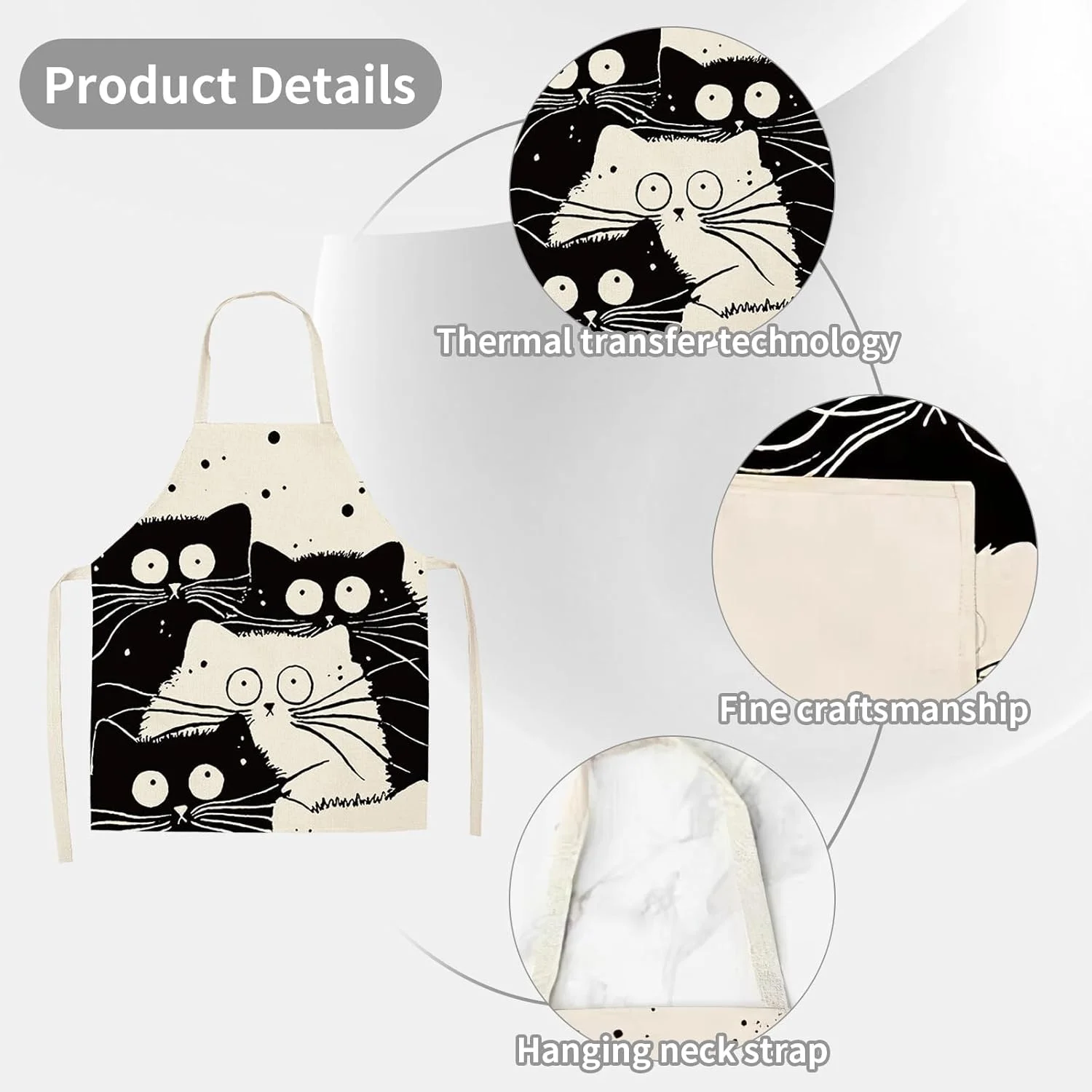 پیش بند گربه ای زیبا برای زنان و مردان - پیش بند آشپزی و شیرینی پزی کاوایی با جیب، پیش بند آشپز قابل تنظیم برای آشپزخانه، طرح گربه، 55 سانتی متر در 68 سانتی متر پیش بند گربه ای زیبا برای زنان و مردان - پیش بند آشپزی و شیرینی پزی کاوایی با جیب، پیش بند آشپز قابل تنظیم برای آشپزخانه، طرح گربه، 55 سانتی متر در 68 سانتی متر
