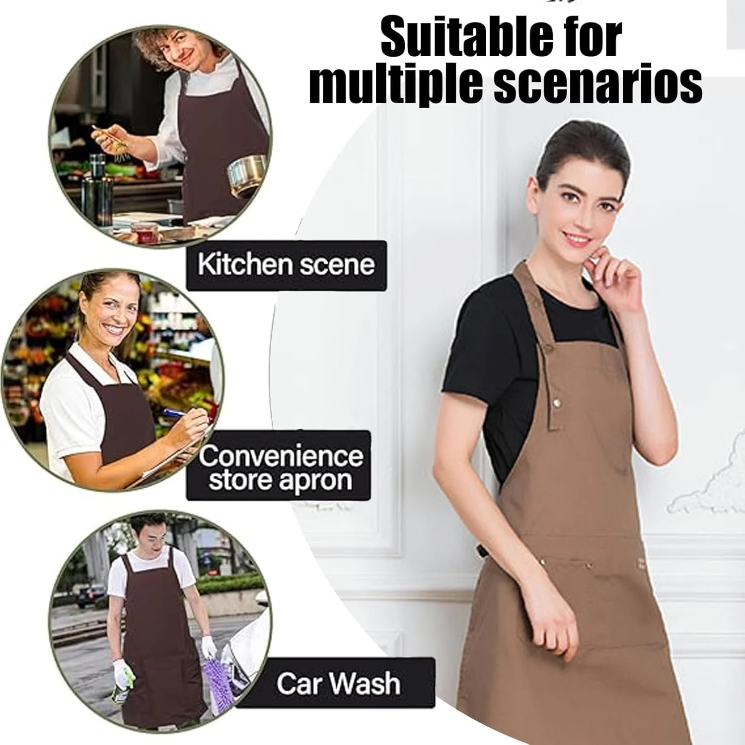 پیش بند آشپزی ضربدری پشت برای آقایان و بانوان با جیب، پیش بند کار آشپزی قابل تنظیم از جنس کتان برای آشپزخانه پیش بند آشپزی ضربدری پشت برای آقایان و بانوان با جیب، پیش بند کار آشپزی قابل تنظیم از جنس کتان برای آشپزخانه
