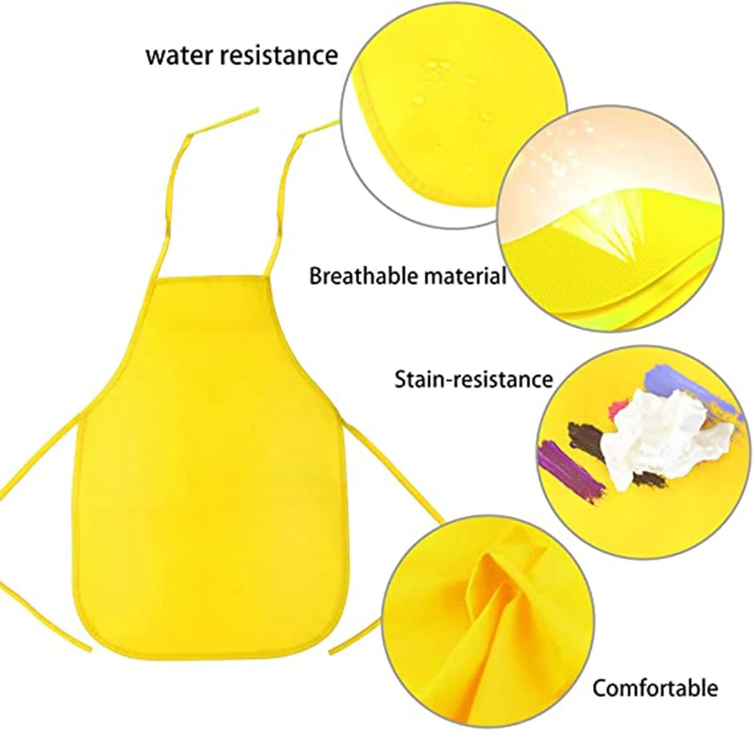 پیشبند پارچه ای هنرمندان کودکانه رنگارنگ - مجموعه 12 عددی در 6 رنگ زنده برای نقاشی و کاردستی سرگرم کننده در آشپزخانه، کلاس و رویدادهای اجتماعی! پیشبند پارچه ای هنرمندان کودکانه رنگارنگ - مجموعه 12 عددی در 6 رنگ زنده برای نقاشی و کاردستی سرگرم کننده در آشپزخانه، کلاس و رویدادهای اجتماعی!