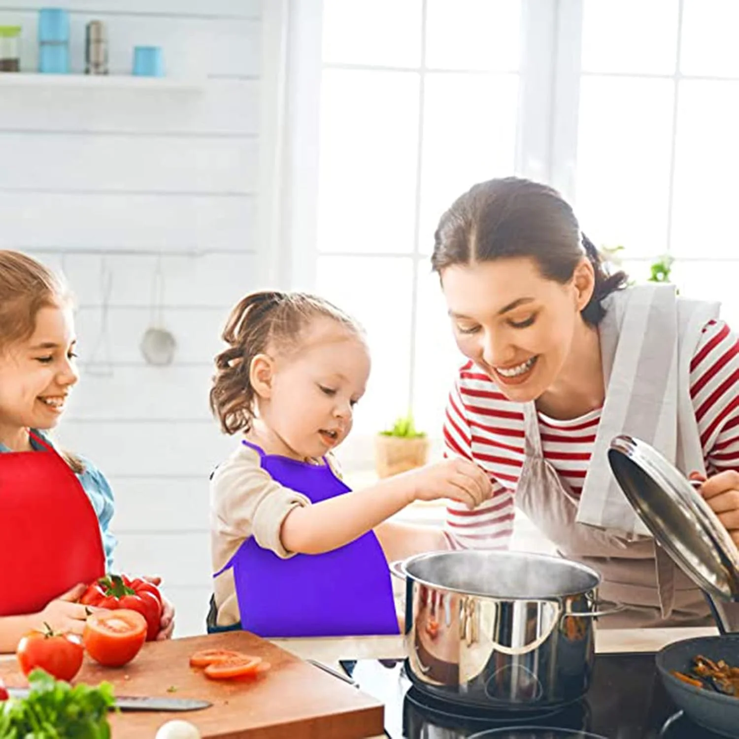 پیشبند پارچه ای هنرمندان کودکانه رنگارنگ - مجموعه 12 عددی در 6 رنگ زنده برای نقاشی و کاردستی سرگرم کننده در آشپزخانه، کلاس و رویدادهای اجتماعی! پیشبند پارچه ای هنرمندان کودکانه رنگارنگ - مجموعه 12 عددی در 6 رنگ زنده برای نقاشی و کاردستی سرگرم کننده در آشپزخانه، کلاس و رویدادهای اجتماعی!