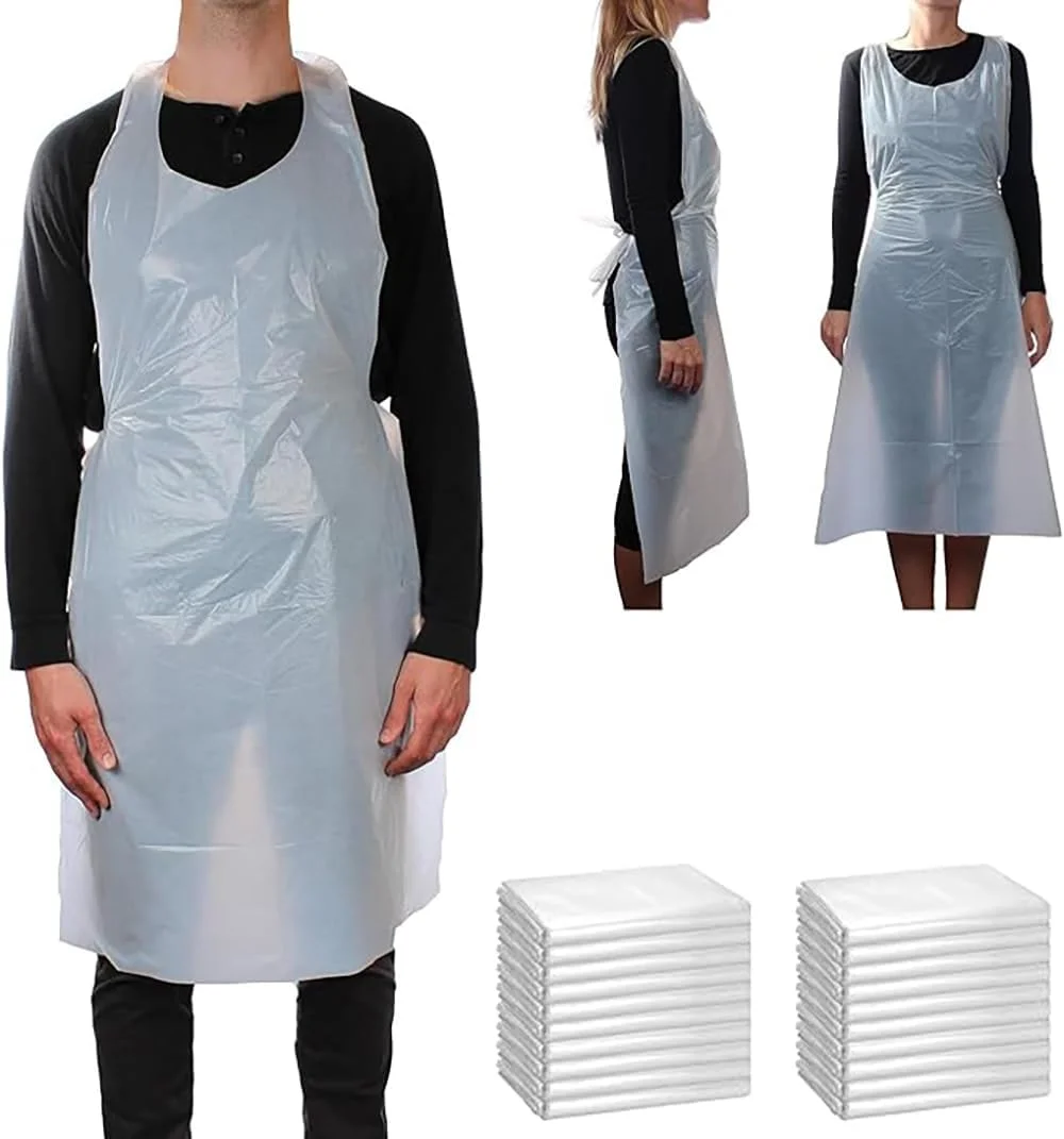 پیش بند پلاستیکی یکبار مصرف شفاف ضد آب پلی اتیلن برای آشپزی و پخت و پز پیش بند پلاستیکی یکبار مصرف شفاف ضد آب پلی اتیلن برای آشپزی و پخت و پز