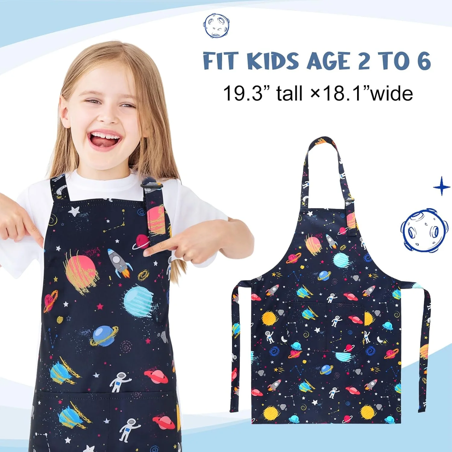 پیشبند بچگانه، طرح سیاره دایناسور، 2 عدد پیشبند آشپزی با بند قابل تنظیم، پیشبند آشپزخانه با جیب جلویی برای دختران نوپا، نقاشی، پخت، هنرمند، قابل شستشو، تاشو، سبک پیشبند بچگانه، طرح سیاره دایناسور، 2 عدد پیشبند آشپزی با بند قابل تنظیم، پیشبند آشپزخانه با جیب جلویی برای دختران نوپا، نقاشی، پخت، هنرمند، قابل شستشو، تاشو، سبک