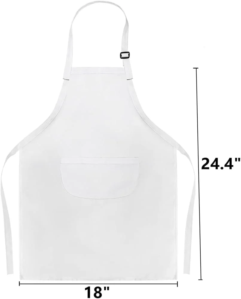 ست 6 عددی پیشبند بچگانه قابل تنظیم ELECDON با جیب - پیشبند آشپزی سفید برای کودکان، مناسب برای پخت و پز، شیرینی پزی، هنر - پیشبند کوچک برای پسران و دختران، ایده آل برای سرگرمی در آشپزخانه ست 6 عددی پیشبند بچگانه قابل تنظیم ELECDON با جیب - پیشبند آشپزی سفید برای کودکان، مناسب برای پخت و پز، شیرینی پزی، هنر - پیشبند کوچک برای پسران و دختران، ایده آل برای سرگرمی در آشپزخانه