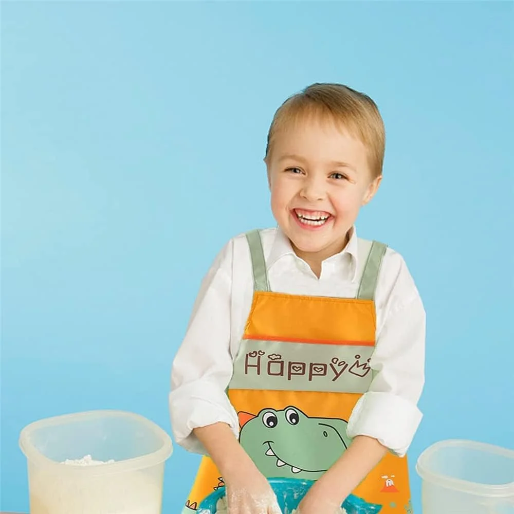 پیشبند طرح دایناسور کودکانه ELECDON، پیشبند هنری بچگانه با جیب، ضد آب و قابل تنظیم برای آشپزی، پخت، نقاشی، پیشبند هنرمندان، پیشبند آشپزخانه برای غذا دادن به پسران و دختران پیشبند طرح دایناسور کودکانه ELECDON، پیشبند هنری بچگانه با جیب، ضد آب و قابل تنظیم برای آشپزی، پخت، نقاشی، پیشبند هنرمندان، پیشبند آشپزخانه برای غذا دادن به پسران و دختران