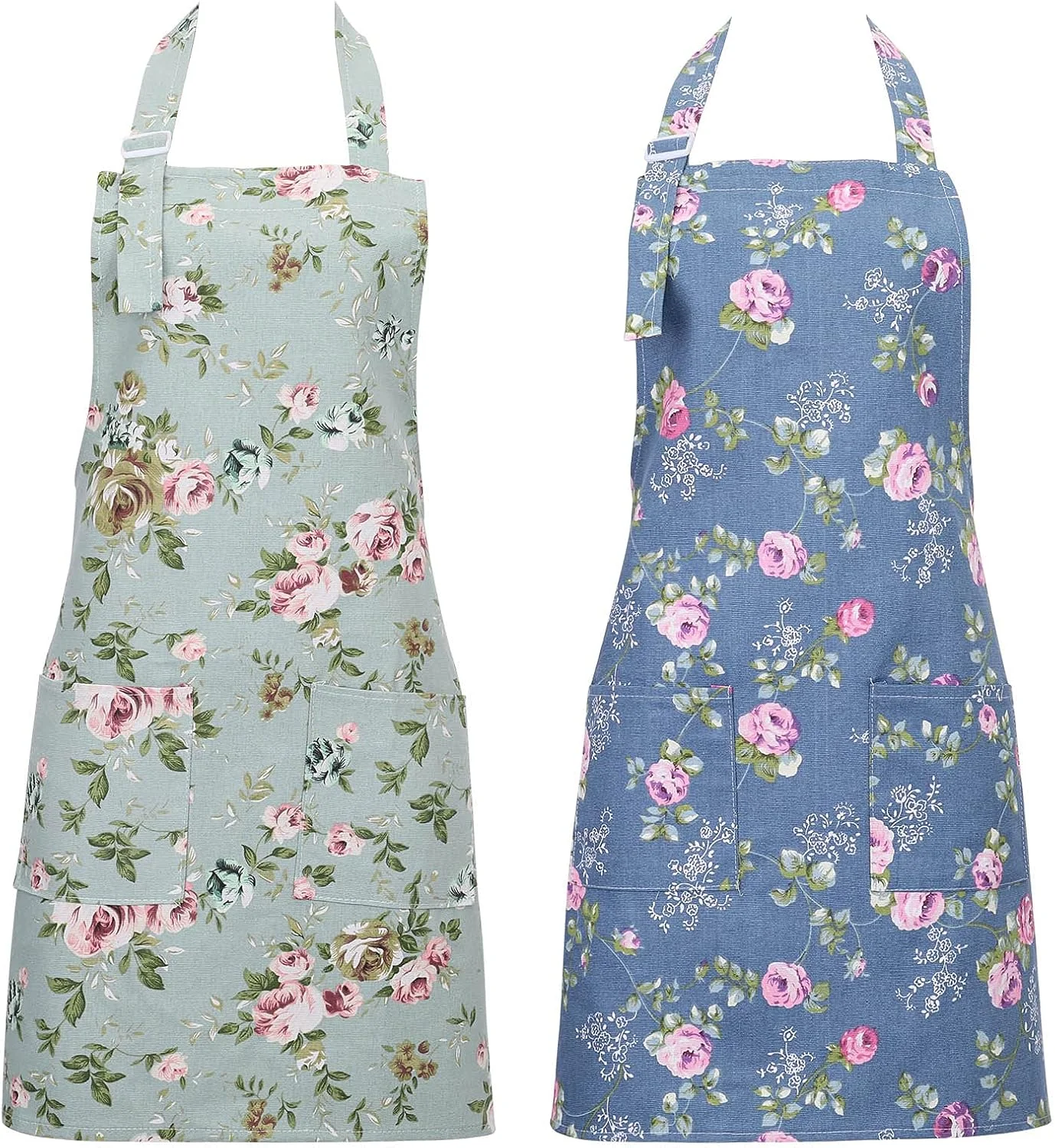 ست 2 عددی پیش بند آشپزخانه زنانه، پیش بند قابل تنظیم طرح گل، پیش بند آشپزی با جیب های بزرگ برای آشپزی، شیرینی پزی و باغبانی ست 2 عددی پیش بند آشپزخانه زنانه، پیش بند قابل تنظیم طرح گل، پیش بند آشپزی با جیب های بزرگ برای آشپزی، شیرینی پزی و باغبانی