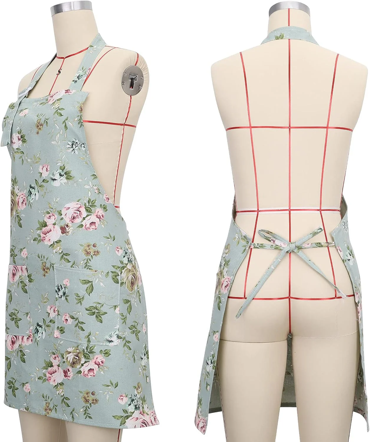 ست 2 عددی پیش بند آشپزخانه زنانه، پیش بند قابل تنظیم طرح گل، پیش بند آشپزی با جیب های بزرگ برای آشپزی، شیرینی پزی و باغبانی ست 2 عددی پیش بند آشپزخانه زنانه، پیش بند قابل تنظیم طرح گل، پیش بند آشپزی با جیب های بزرگ برای آشپزی، شیرینی پزی و باغبانی