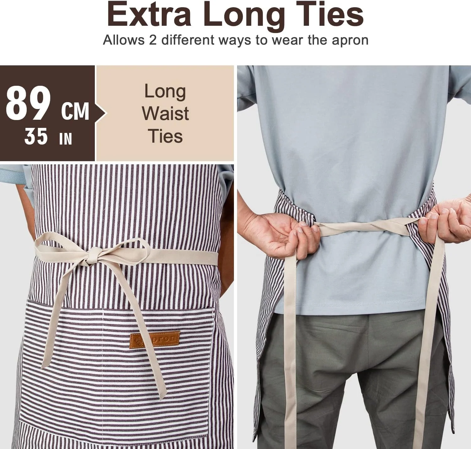 ست 2 عددی پیش بند آشپزی EXCOVIP برای زنان و مردان با 2 جیب، پیش بند قابل تنظیم برای آشپزخانه، پیش بند رستورانی برای پخت و پز، باغبانی و کباب پزی ست 2 عددی پیش بند آشپزی EXCOVIP برای زنان و مردان با 2 جیب، پیش بند قابل تنظیم برای آشپزخانه، پیش بند رستورانی برای پخت و پز، باغبانی و کباب پزی