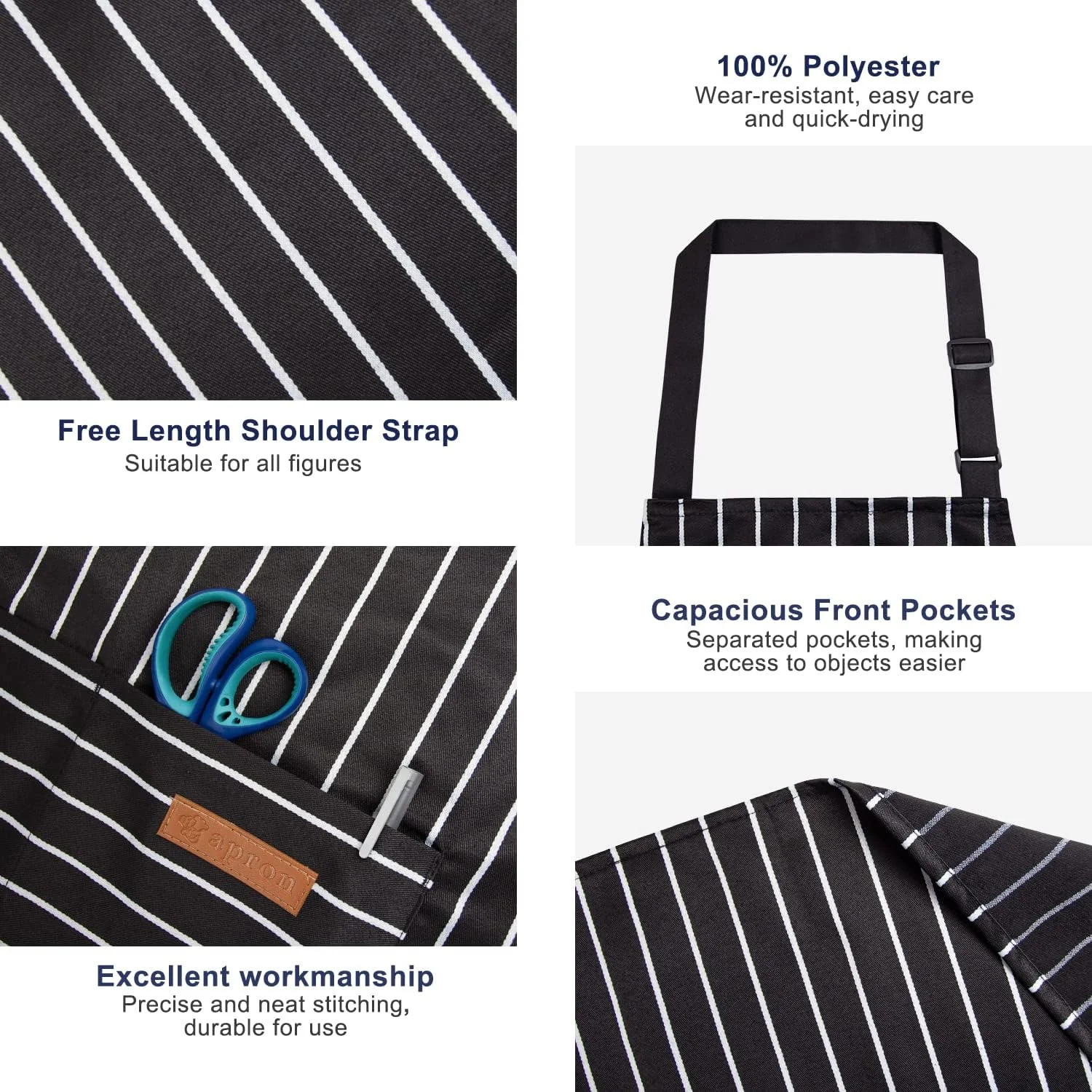 ست 2 عددی پیش بند آشپزی EXCOVIP برای زنان و مردان با 2 جیب، پیش بند قابل تنظیم برای آشپزخانه، پیش بند رستورانی برای پخت و پز، باغبانی و کباب پزی ست 2 عددی پیش بند آشپزی EXCOVIP برای زنان و مردان با 2 جیب، پیش بند قابل تنظیم برای آشپزخانه، پیش بند رستورانی برای پخت و پز، باغبانی و کباب پزی