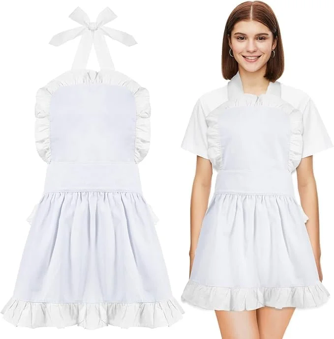 پیشبند خدمتکار توری دار، پیشبند سفید گارسون، پیشبند آشپزخانه، پیشبندهای زیبا برای زنان (1 عدد) پیشبند خدمتکار توری دار، پیشبند سفید گارسون، پیشبند آشپزخانه، پیشبندهای زیبا برای زنان (1 عدد)