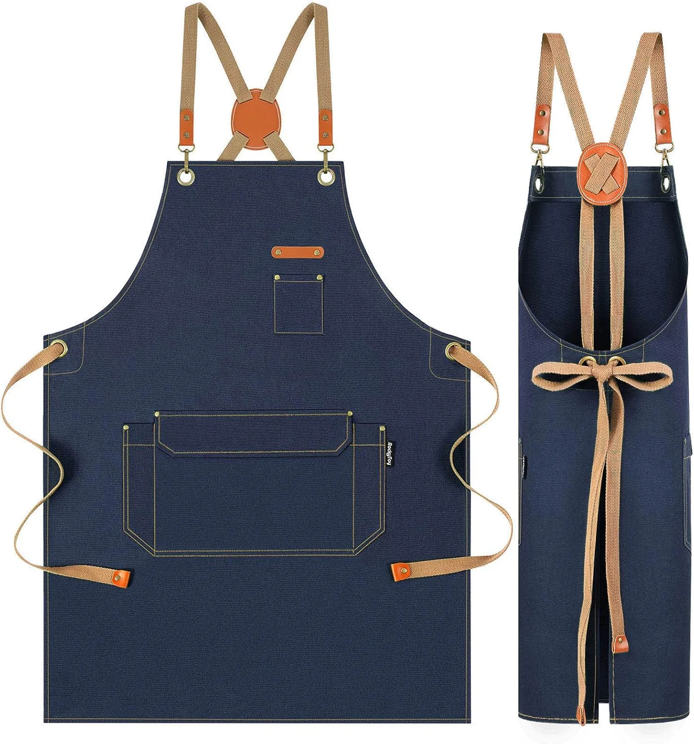 پیشبند آشپزی با جیب، پیشبند بوم نقاشی برای آشپزخانه، نقاشی هنرمند، پیشبند کار برای رستوران و باغ