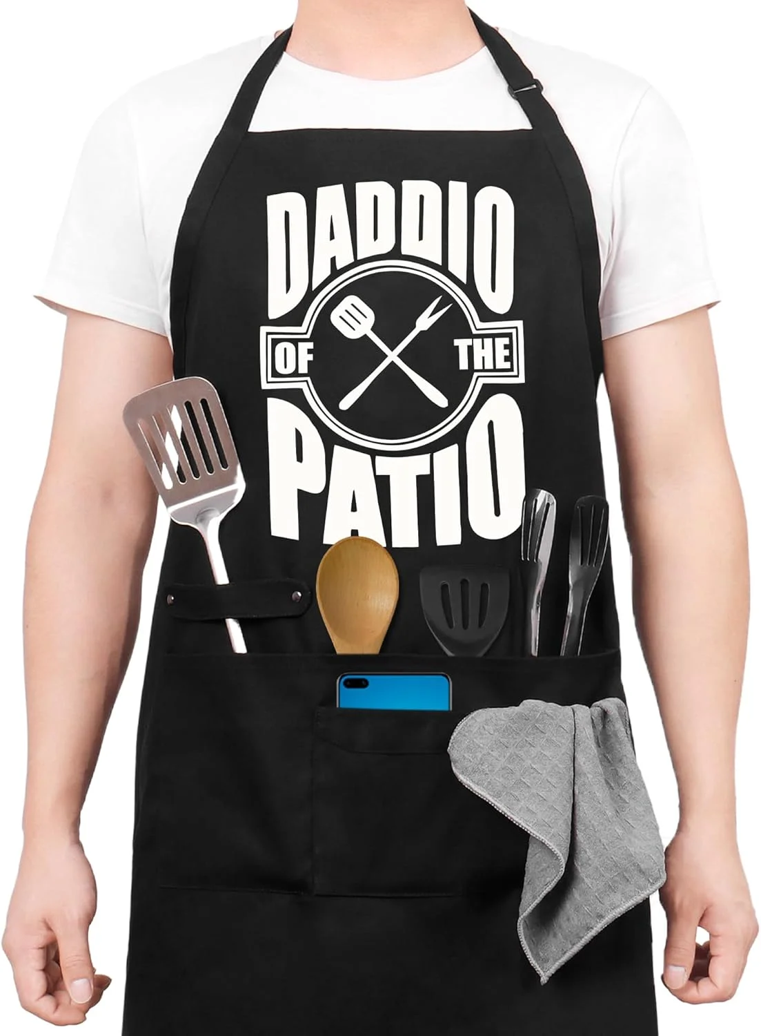 پیشبند آشپزی بامزه برای آقایان - پیشبند سرآشپز خنده دار با جیب مناسب آشپزی و باربیکیو - هدیه ای عالی برای روز پدر، تولد یا فقط برای تفریح - ایده آل برای پدرها، آشپزها و استادان گریل
