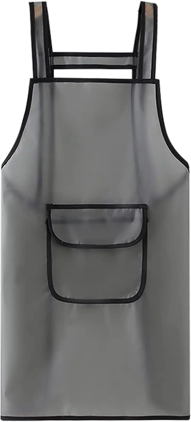 پیش بند آشپزی MAKINGTEC با جیب های بزرگ، پیش بند آشپزی مقاوم در برابر قطرات آب TPU، پیش بند آشپزخانه مقاوم در برابر آب، پیش بند جیب بزرگ برای زنان مردان سرآشپز، مشکی