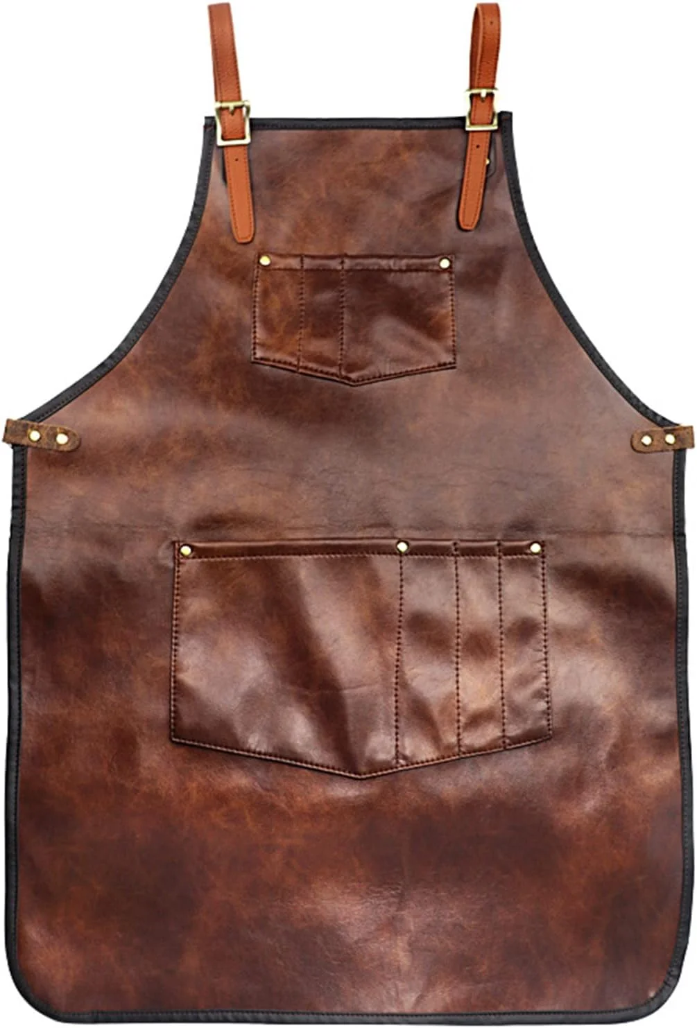 پیش بند آشپزی Morelian برای مردان و زنان، ضد آب، چرمی، دارای جیب، بند ضربدری در پشت، مناسب برای آشپزخانه، باربیکیو، آرایشگری، باریستا و کار دستی
