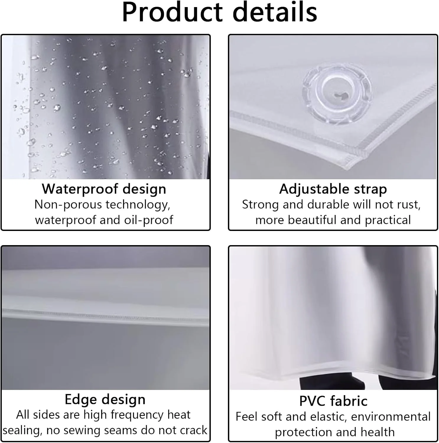 پیش بند آشپزخانه، پیش بند ضد آب - PVC، ضخیم، مقاوم، ضد روغن و لکه برای شستشوی ظروف، پخت و پز، تمیز کردن، کار قصابی، مناسب برای همه (شفاف، 110x65 سانتی متر)