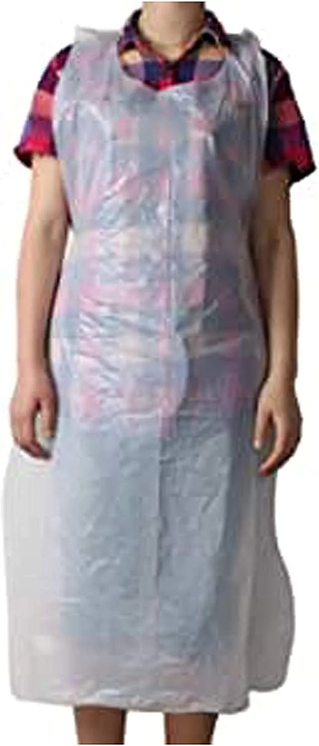 100 عدد پیش بند یکبار مصرف شفاف برای نظافت آشپزخانه، پخت و پز، ضد آب، پلی اتیلن، مناسب پخت و پز و استفاده در مراقبت شخصی (مدل بلند) پلاستیکی 100 عدد پیش بند یکبار مصرف شفاف برای نظافت آشپزخانه، پخت و پز، ضد آب، پلی اتیلن، مناسب پخت و پز و استفاده در مراقبت شخصی (مدل بلند) پلاستیکی