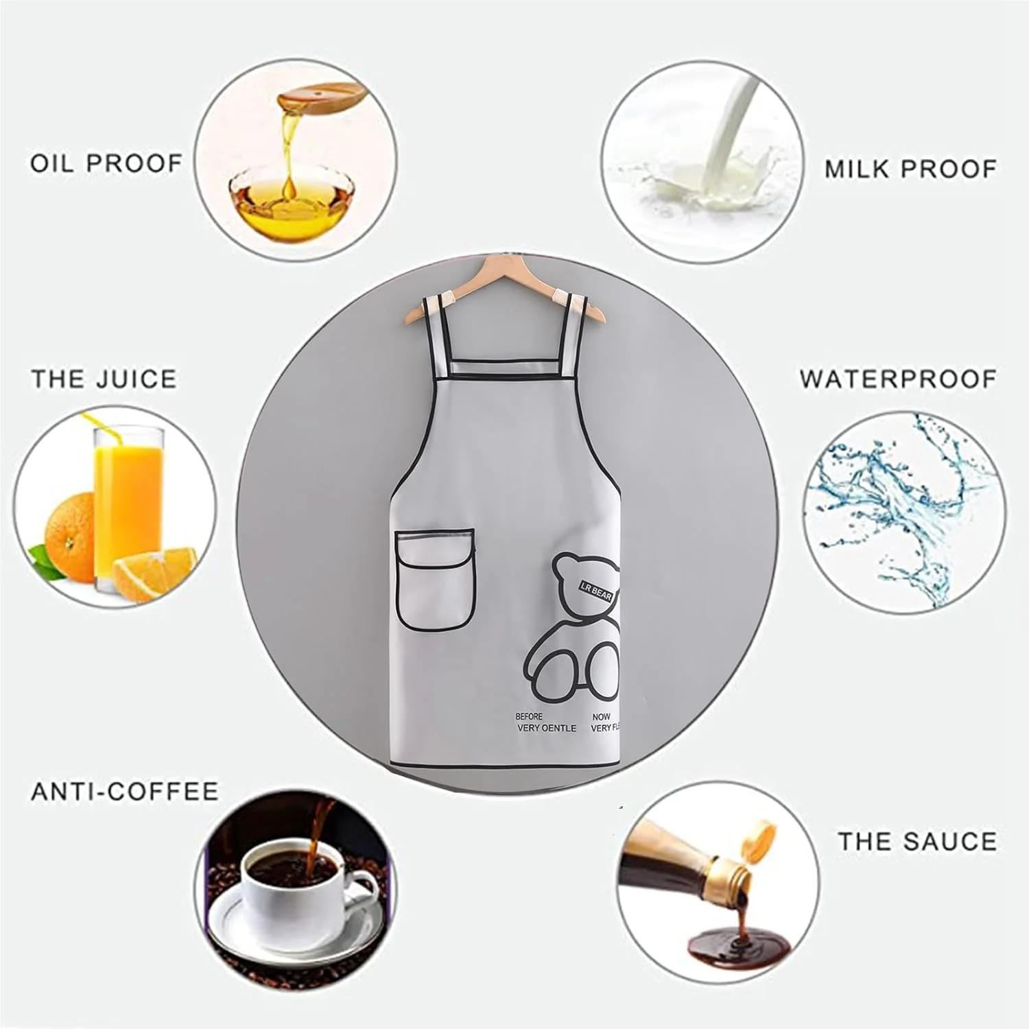 پیشبند آشپزخانه TERRIFI با جیب دستمال، 2 عدد پیشبند ضد آب شفاف برای آشپزی و پخت و پز، هدیه ای سرگرم کننده برای مردان و زنان، سفید و سیاه پیشبند آشپزخانه TERRIFI با جیب دستمال، 2 عدد پیشبند ضد آب شفاف برای آشپزی و پخت و پز، هدیه ای سرگرم کننده برای مردان و زنان، سفید و سیاه