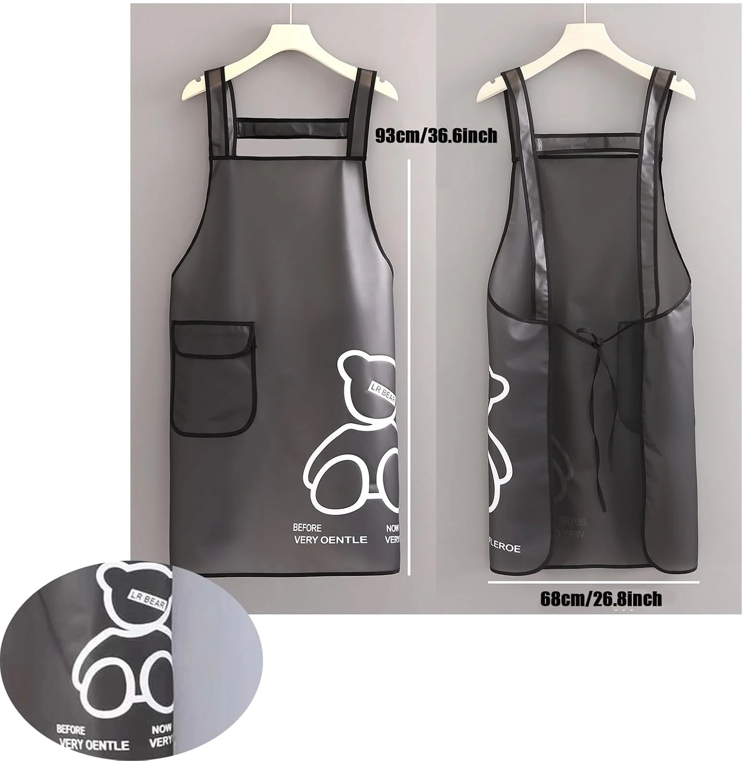 پیشبند آشپزخانه TERRIFI با جیب دستمال، 2 عدد پیشبند ضد آب شفاف برای آشپزی و پخت و پز، هدیه ای سرگرم کننده برای مردان و زنان، سفید و سیاه پیشبند آشپزخانه TERRIFI با جیب دستمال، 2 عدد پیشبند ضد آب شفاف برای آشپزی و پخت و پز، هدیه ای سرگرم کننده برای مردان و زنان، سفید و سیاه