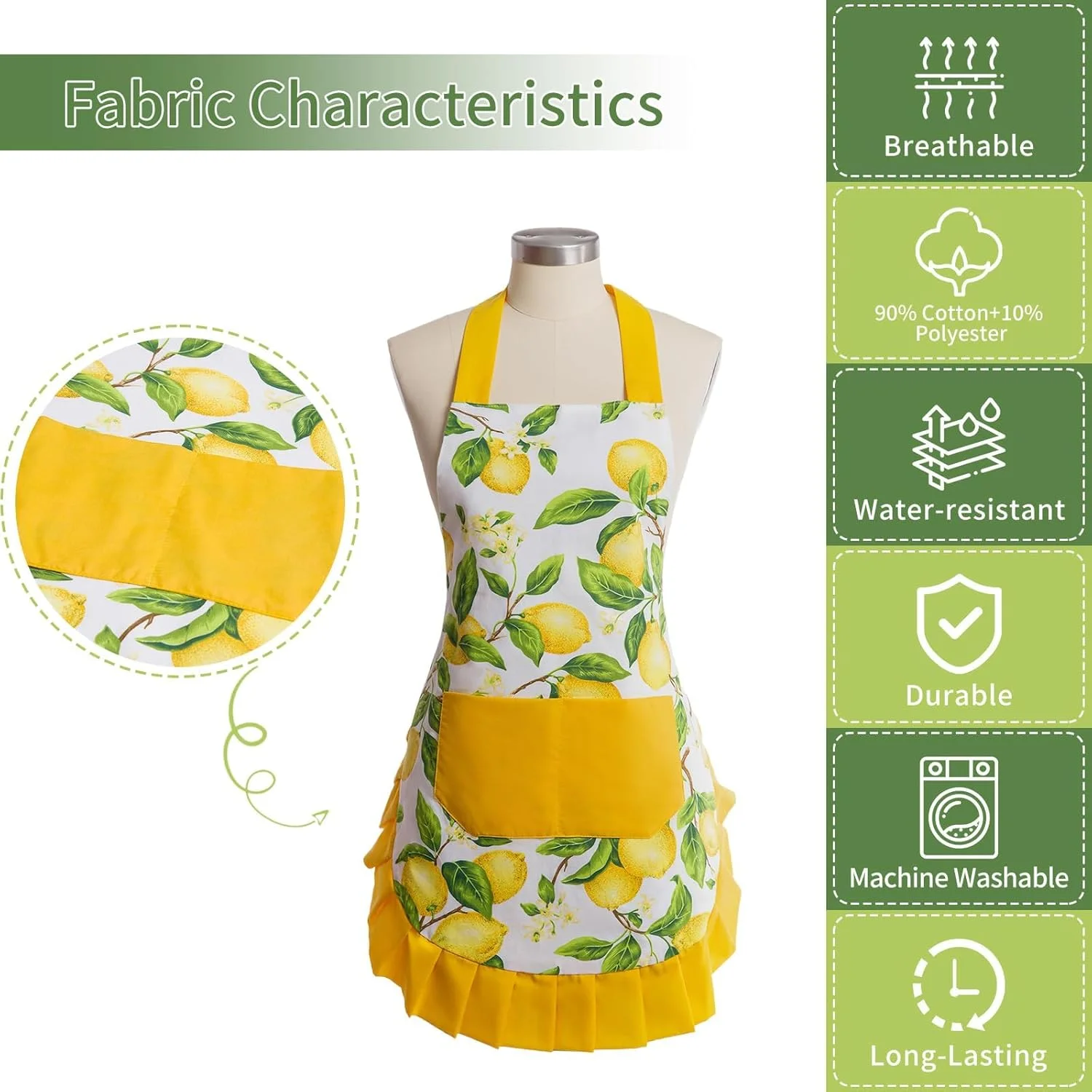 پیشبند گُلدار و قدیمی زنانه با جیب های کاربردی، بند گردن قابل تنظیم برای پیشبند آشپزخانه - ایده آل برای آشپزی، باغبانی، هدیه برای مادر، همسر، مادربزرگ (زرد) پیشبند گُلدار و قدیمی زنانه با جیب های کاربردی، بند گردن قابل تنظیم برای پیشبند آشپزخانه - ایده آل برای آشپزی، باغبانی، هدیه برای مادر، همسر، مادربزرگ (زرد)