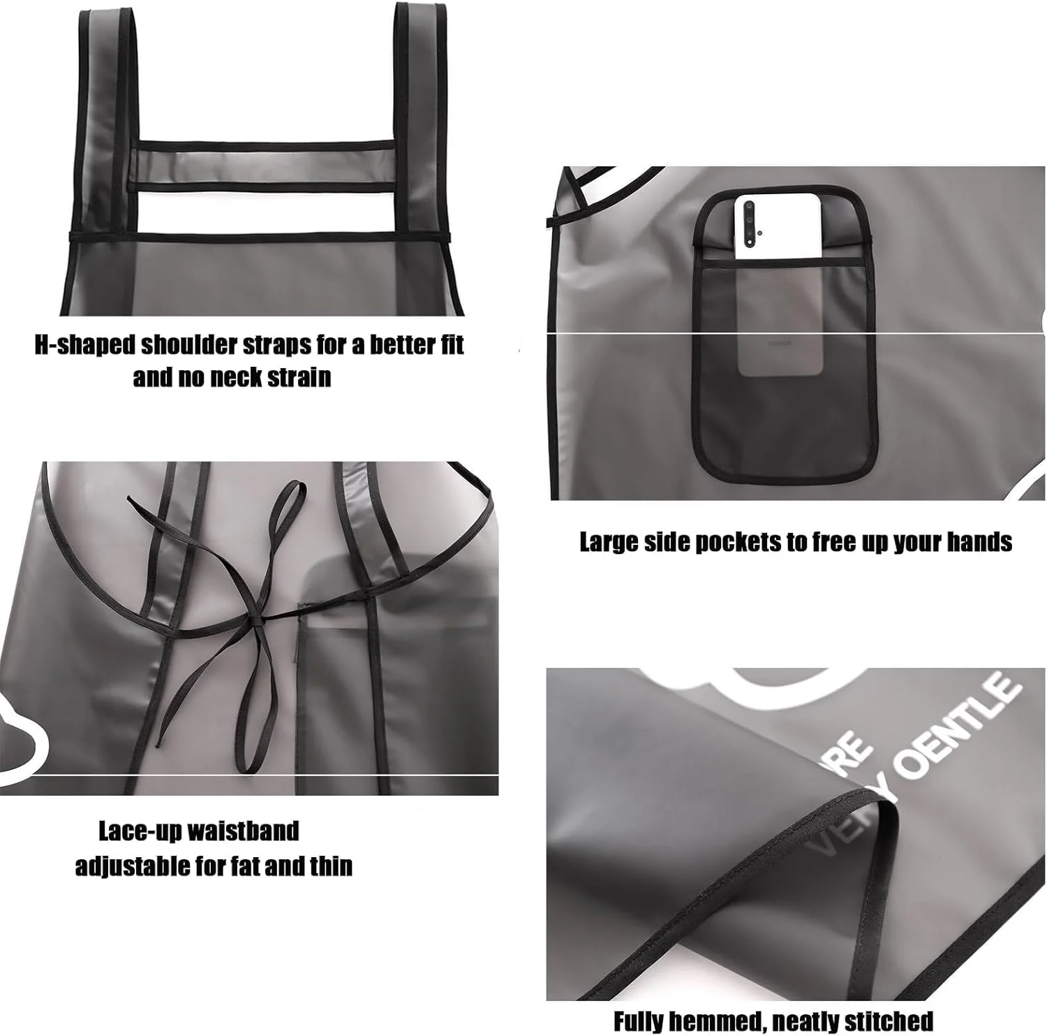 پیشبند آشپزخانه TERRIFI با جیب دستمال، 2 عدد پیشبند ضد آب شفاف برای آشپزی و پخت و پز، هدیه ای سرگرم کننده برای مردان و زنان، سفید و سیاه پیشبند آشپزخانه TERRIFI با جیب دستمال، 2 عدد پیشبند ضد آب شفاف برای آشپزی و پخت و پز، هدیه ای سرگرم کننده برای مردان و زنان، سفید و سیاه