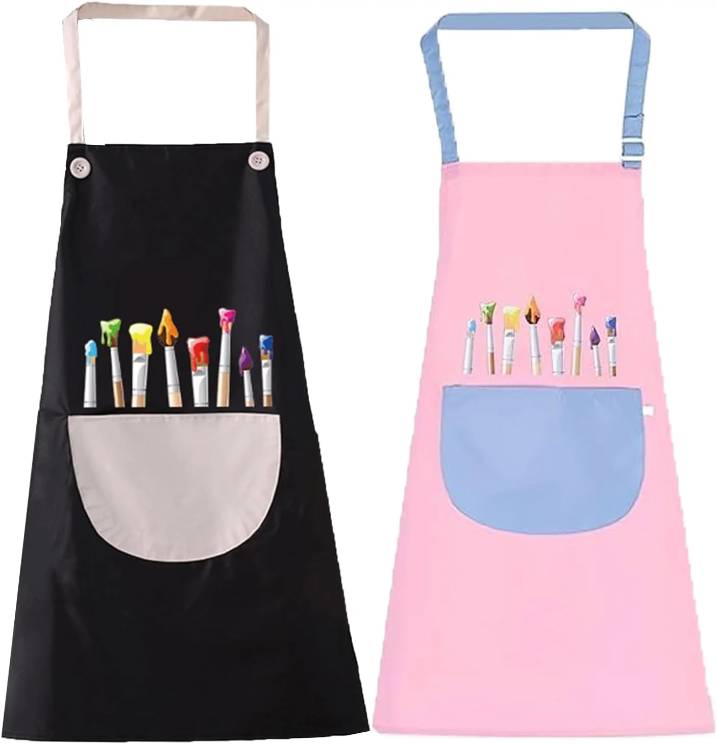 2 عدد پیش بند بچه گانه ضد آب، پیش بند نقاشی هنری قابل تنظیم، پیش بند آشپزی کودک نوپا، پیش بند آشپزخانه باغ، صنایع دستی، خاک رس، فعالیت آزمایشگاهی.